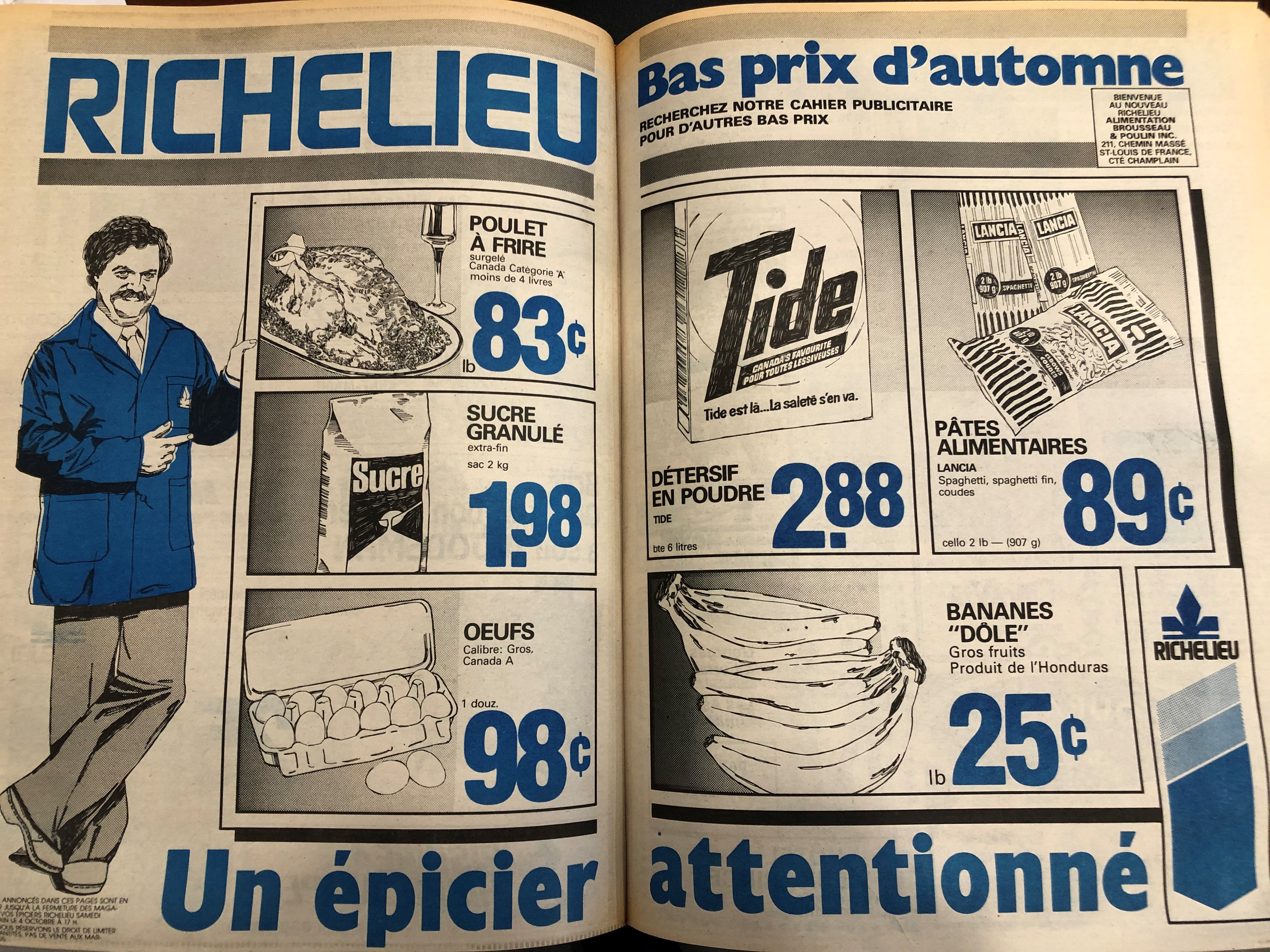 Samedi nostalgie – les spéciaux d&rsquo;épiceries en… 1980