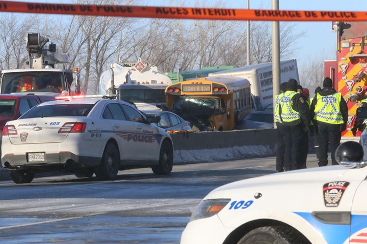 Carambolage à La Prairie : un blessé toujours dans un état critique