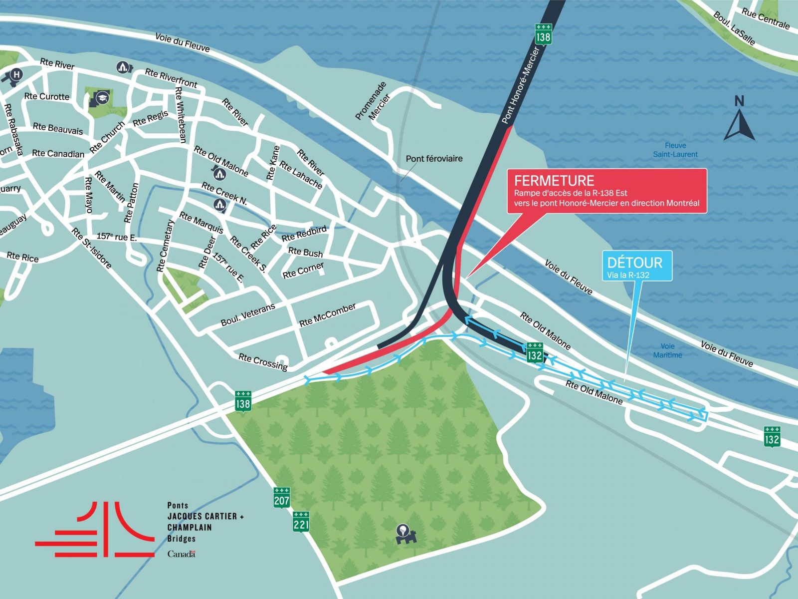 *ANNULÉS Travaux de nuit au pont Honoré-Mercier