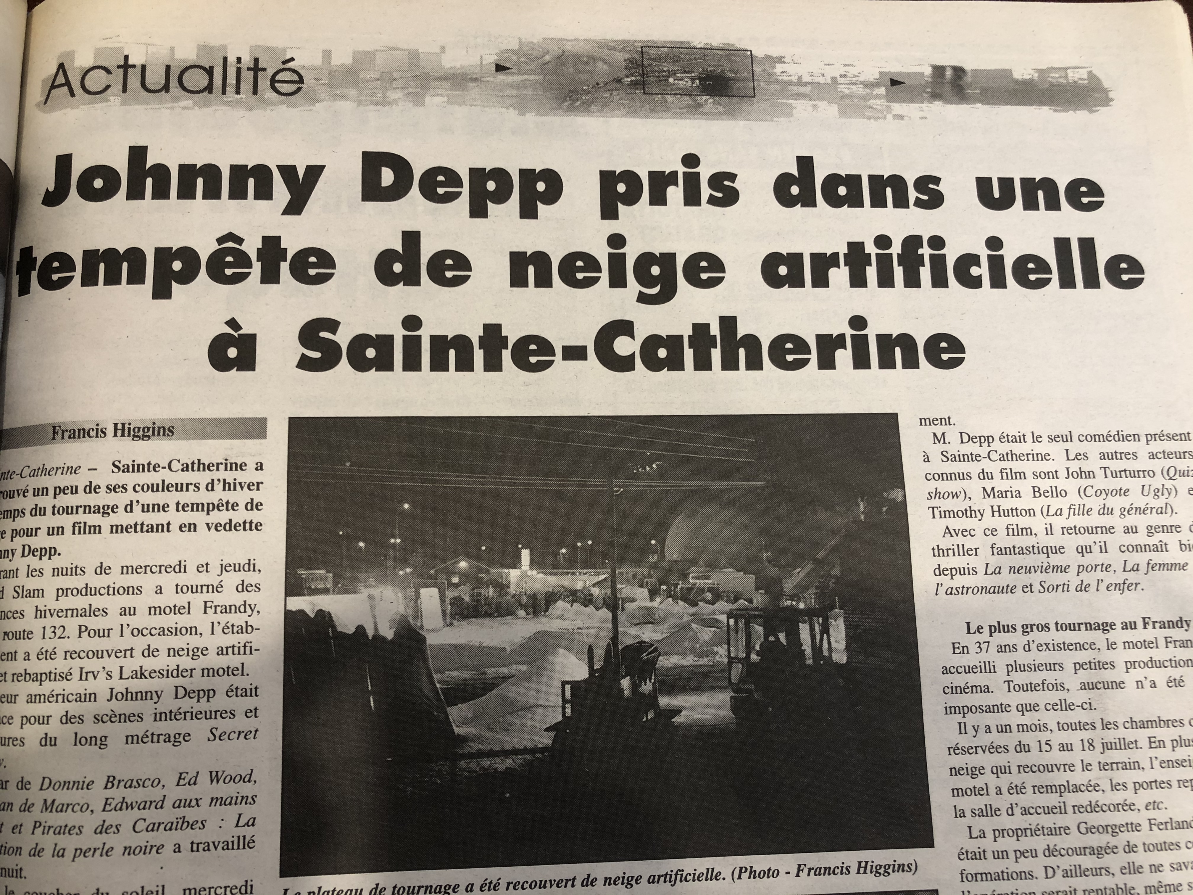 Samedis nostalgie – Johnny Depp a déjà été en tournage à Sainte-Catherine