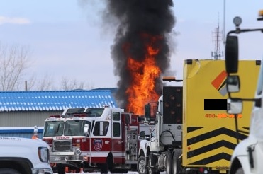 Début d&rsquo;incendie d&rsquo;une remorque à Sainte-Catherine