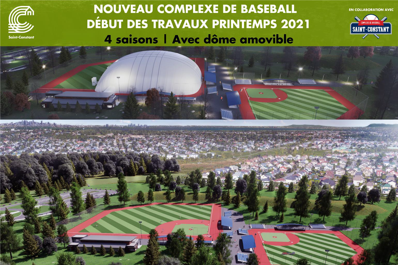 Saint-Constant aura son complexe de baseball quatre saisons
