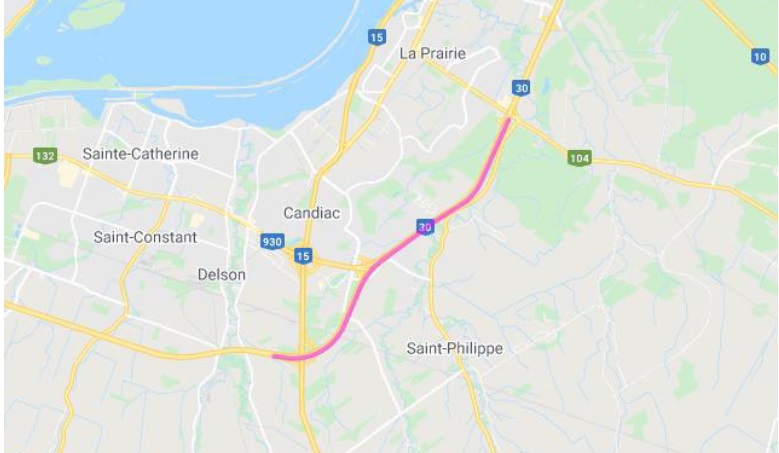Fermeture complète de l&rsquo;autoroute 30 Est entre Delson et La Prairie en fin de semaine