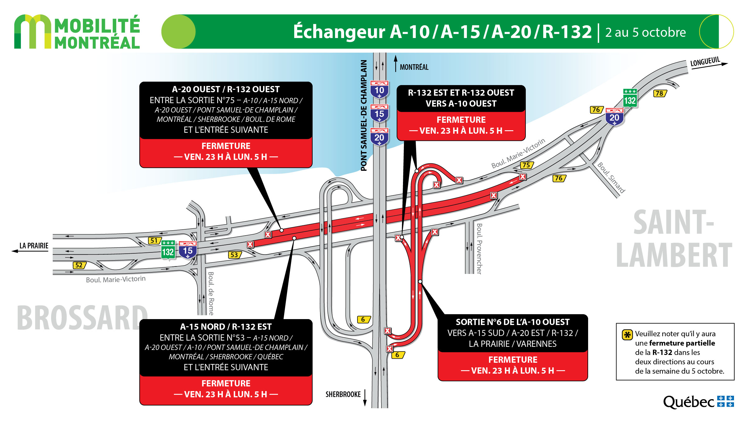 Des entraves sur la 132 en fin de semaine
