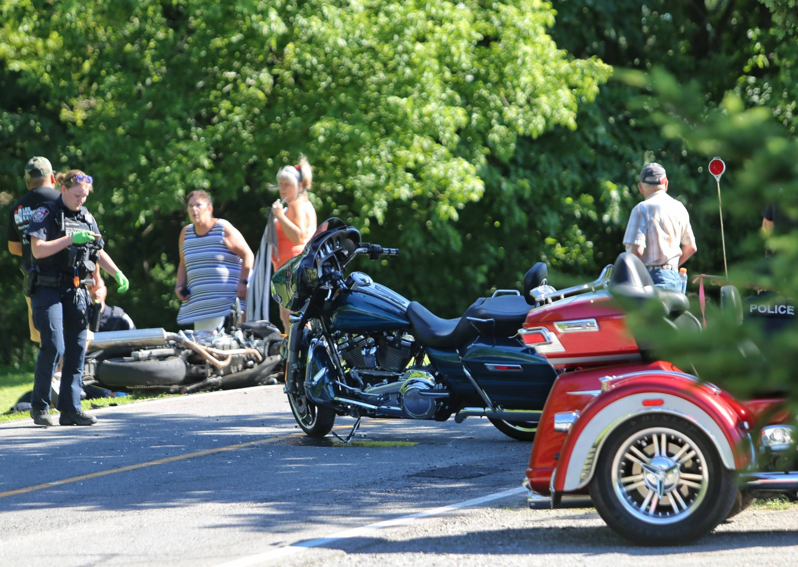 Collision entre deux motocyclistes à Saint-Mathieu