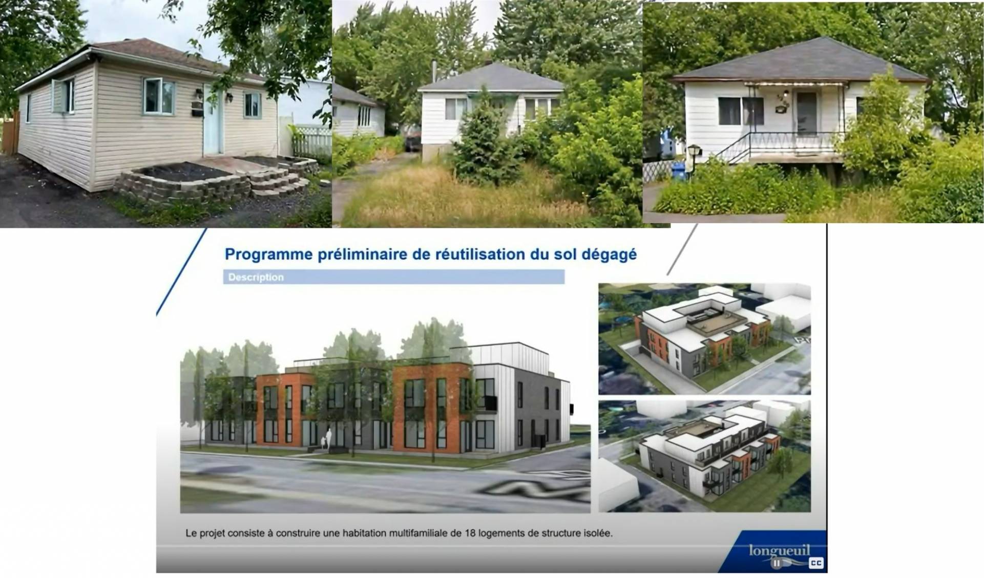 Saint-Hubert : trois vieux bungalows feront place à un ensemble de 18 logements