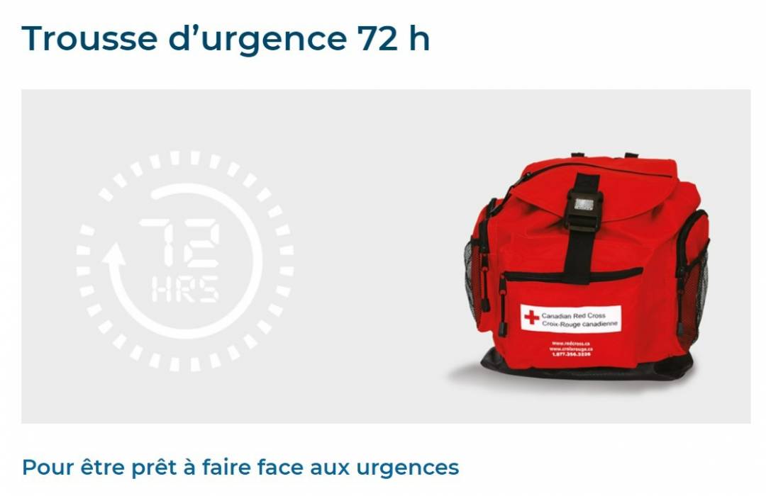 Trousses d’urgence de 72 heures : Lemire propose un partenariat avec la Croix-Rouge