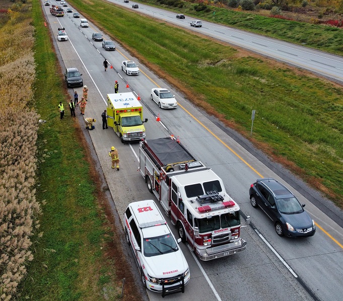 Sortie de route d’un motocycliste sur l&rsquo;A30