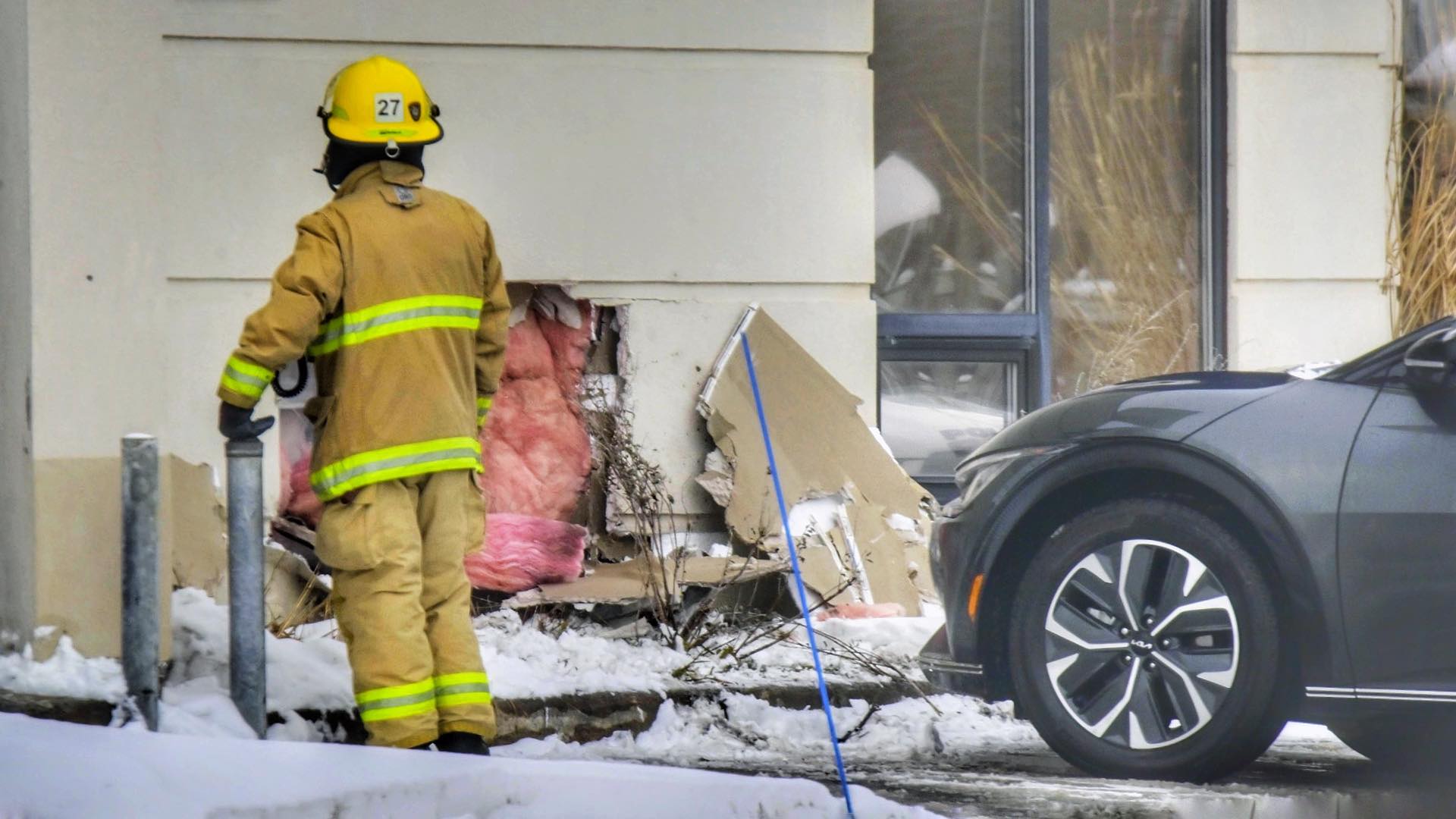 Un accident cause un bris de bâtiment à La Prairie