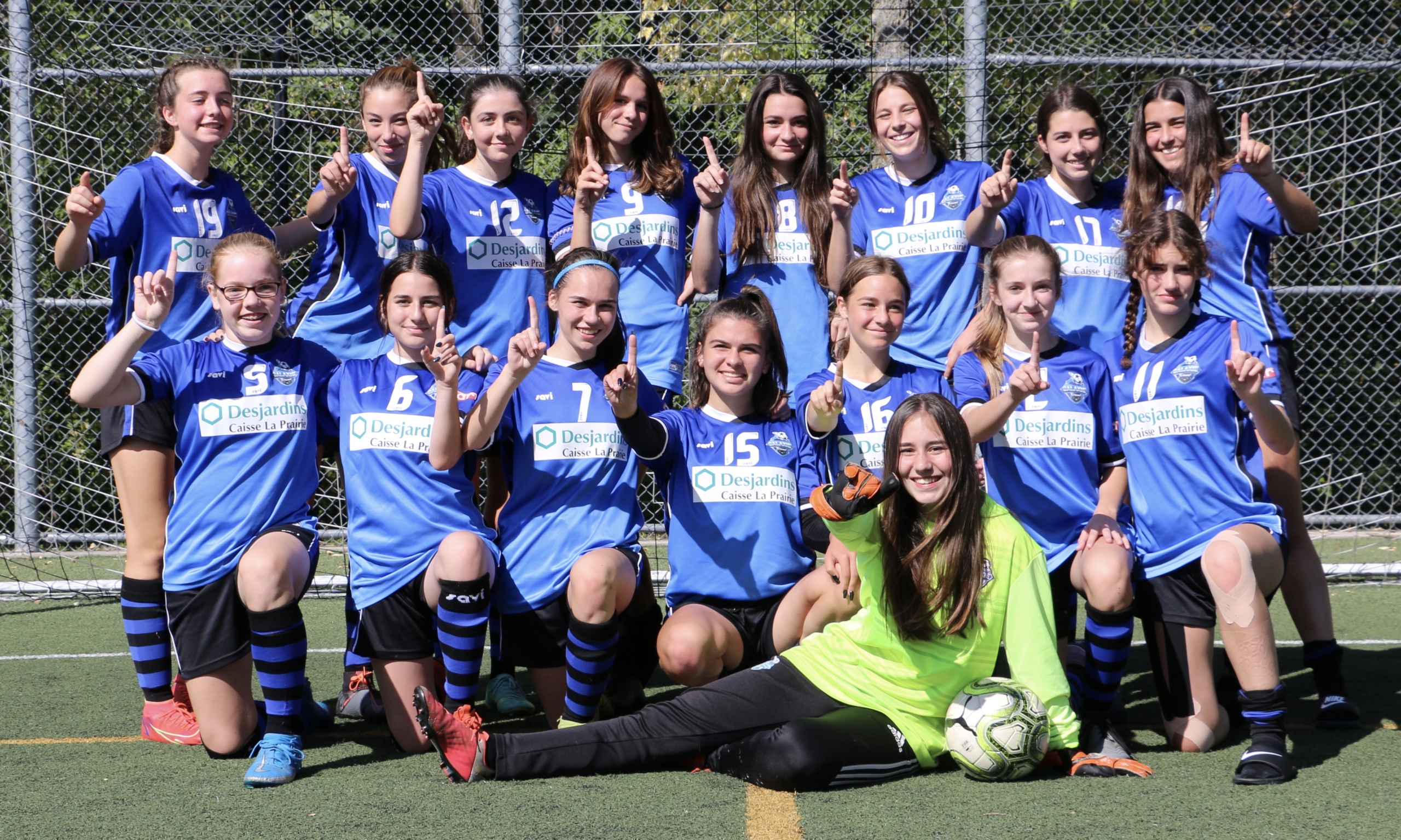 Le Galaxie de La Prairie U15 remporte le championnat des séries