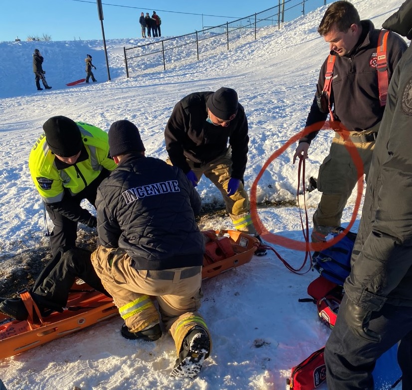 Blessée en glissant sur la pente de Candiac