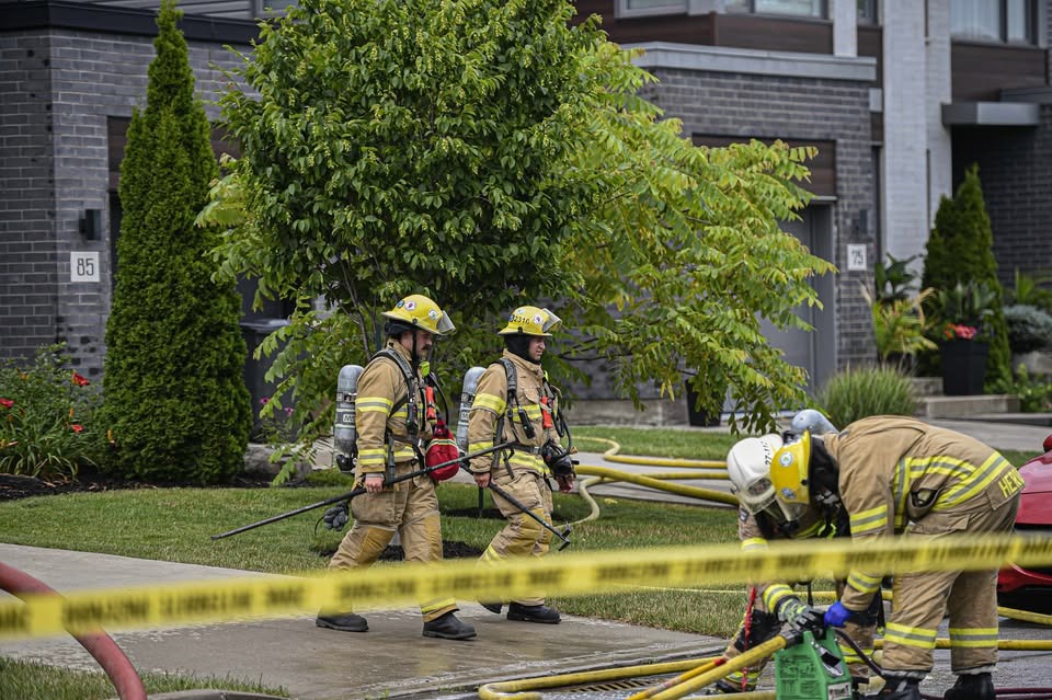 Résidence endommagée par le feu à La Prairie