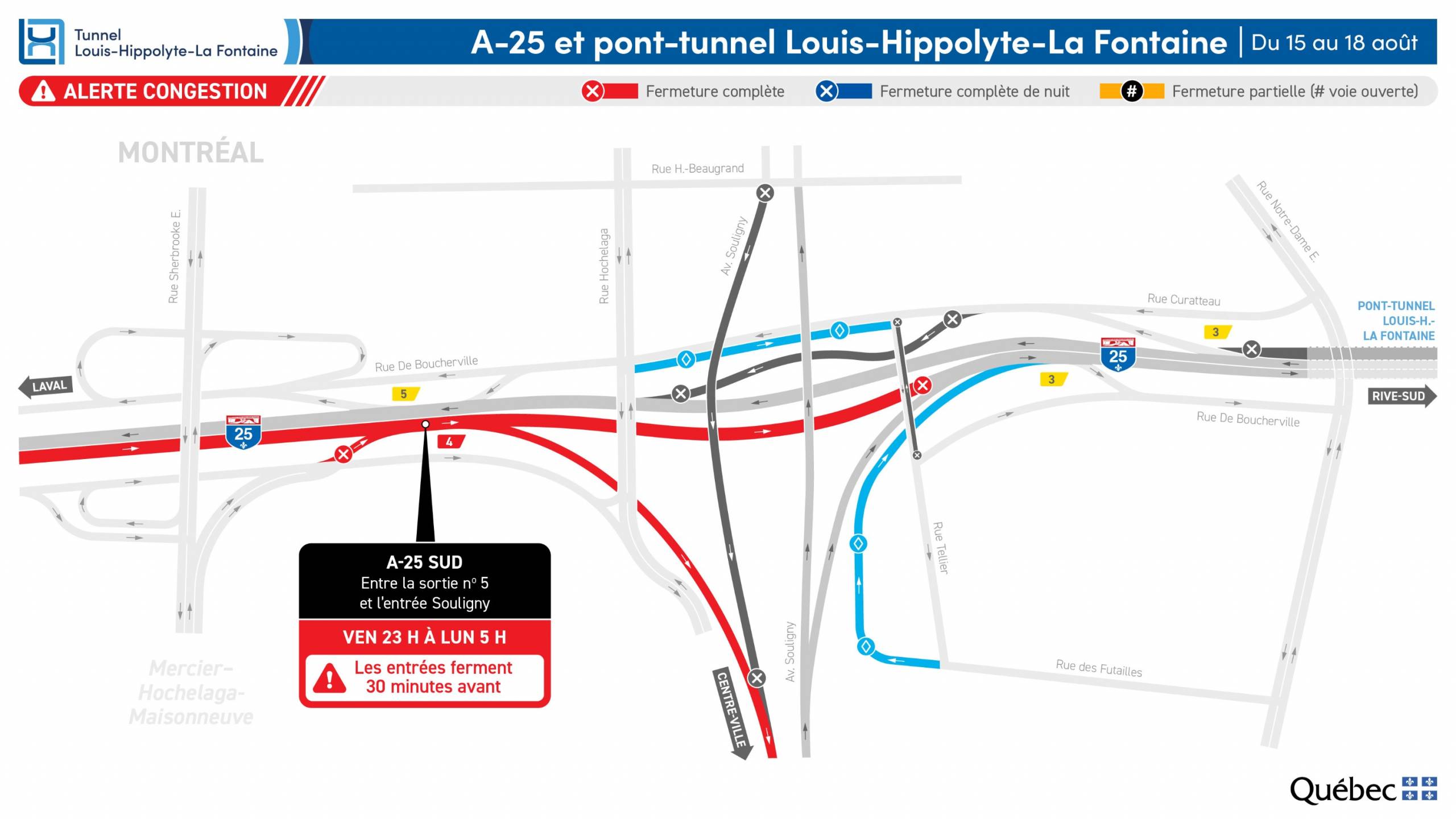 Accès plus difficile au pont-tunnel cette fin de semaine