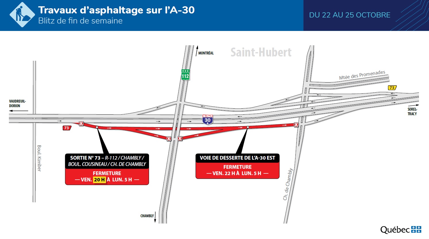 Blitz de travaux sur la voie de desserte de la 30
