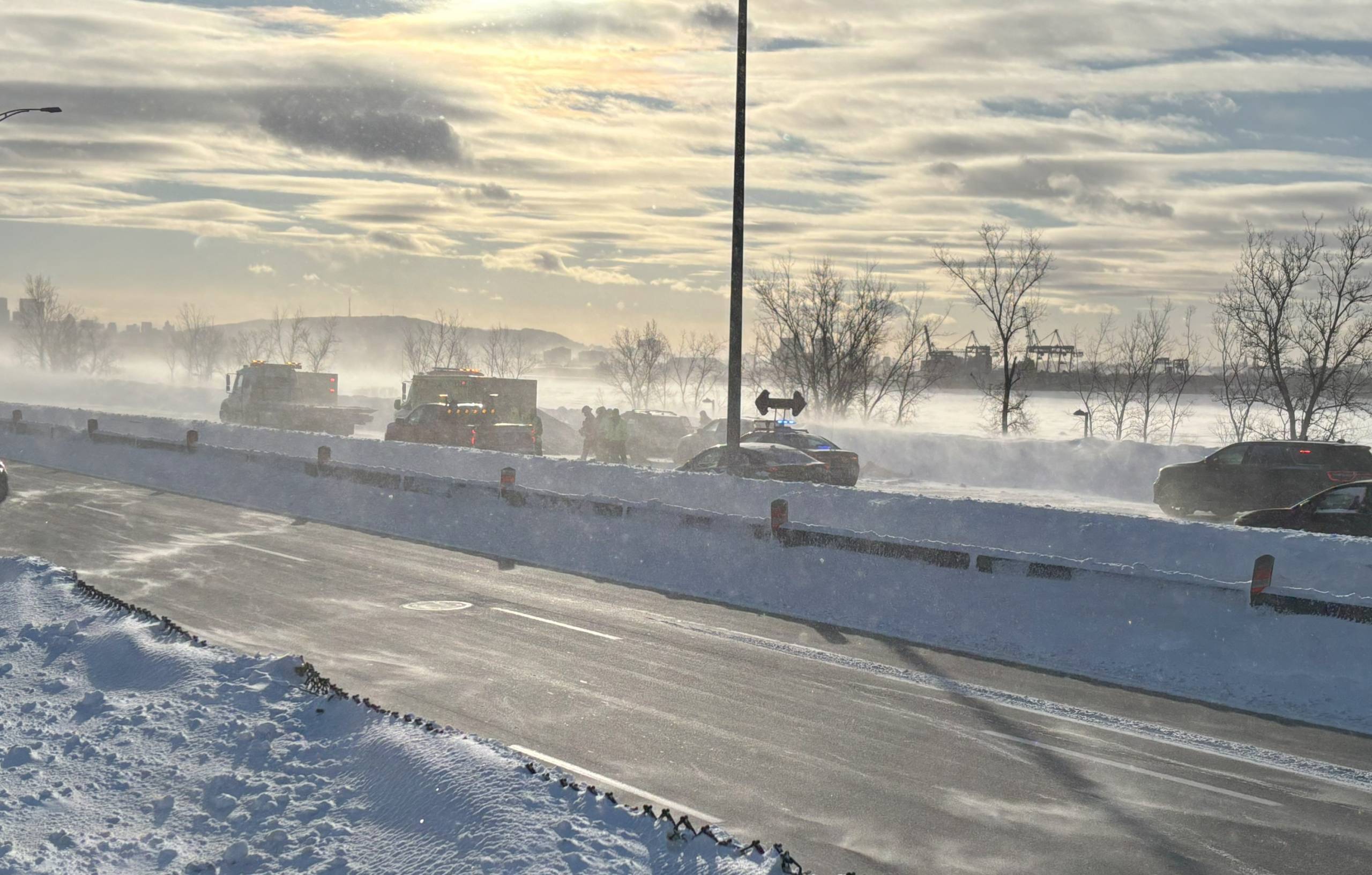 Tempête hivernale : l&rsquo;A15 sud toujours fermée à cause des conditions