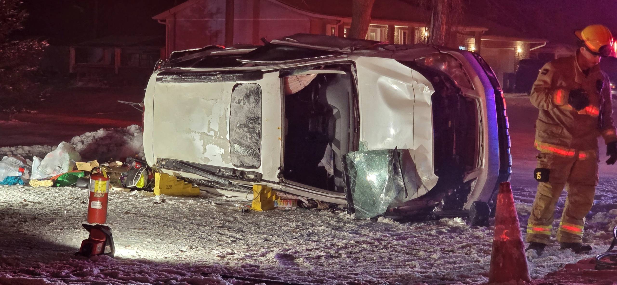Accident spectaculaire à Saint-Mathieu : plus de peur que de mal