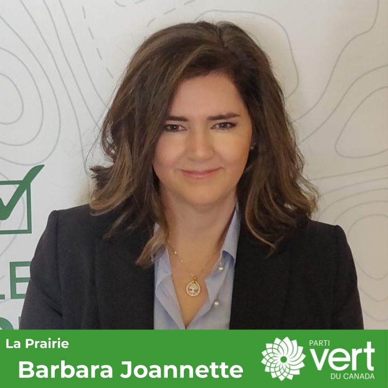Le Parti vert du Canada confirme sa candidate dans La Prairie