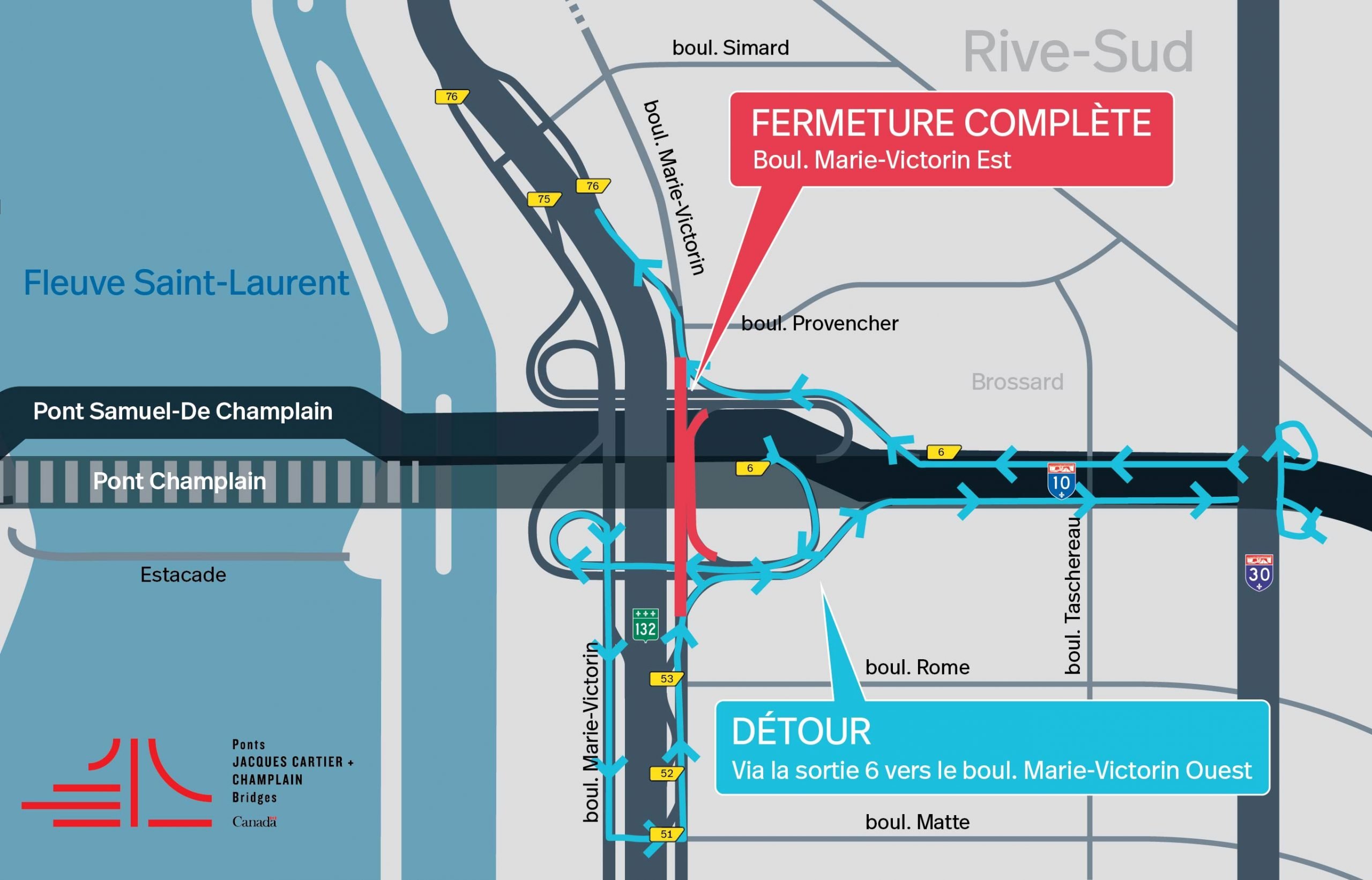 Fermeture du boulevard Marie-Victorin la nuit prochaine