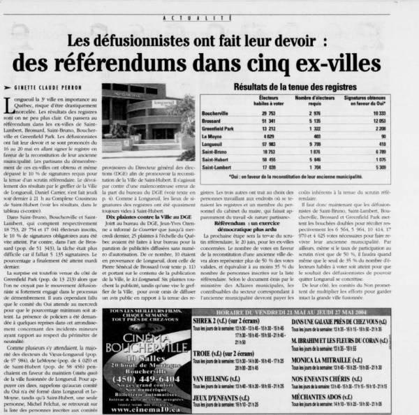 Défusion municipale à Brossard : la forte contribution d’un trio de citoyens