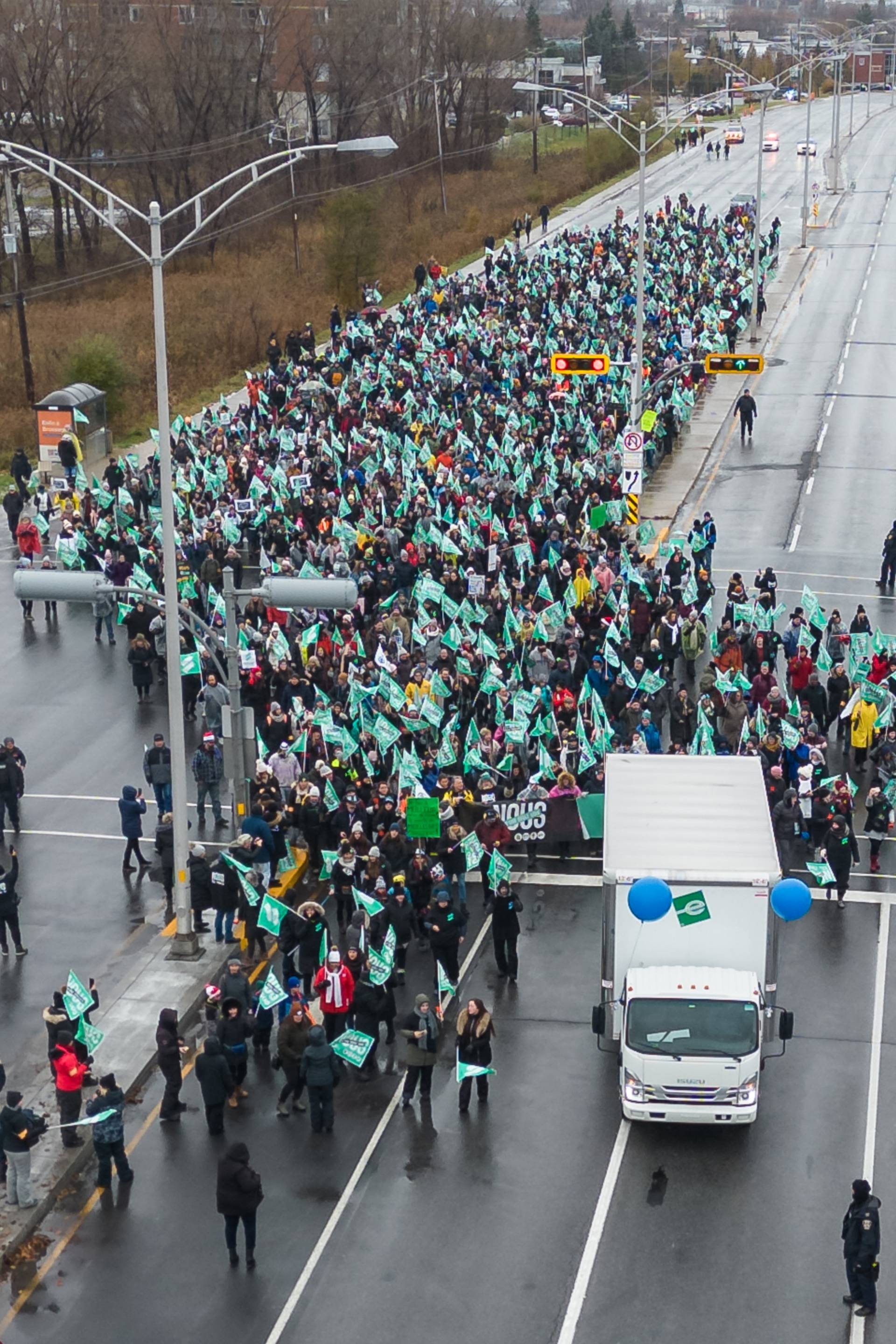 Grève du Front commun : fermeture du boulevard Taschereau jeudi