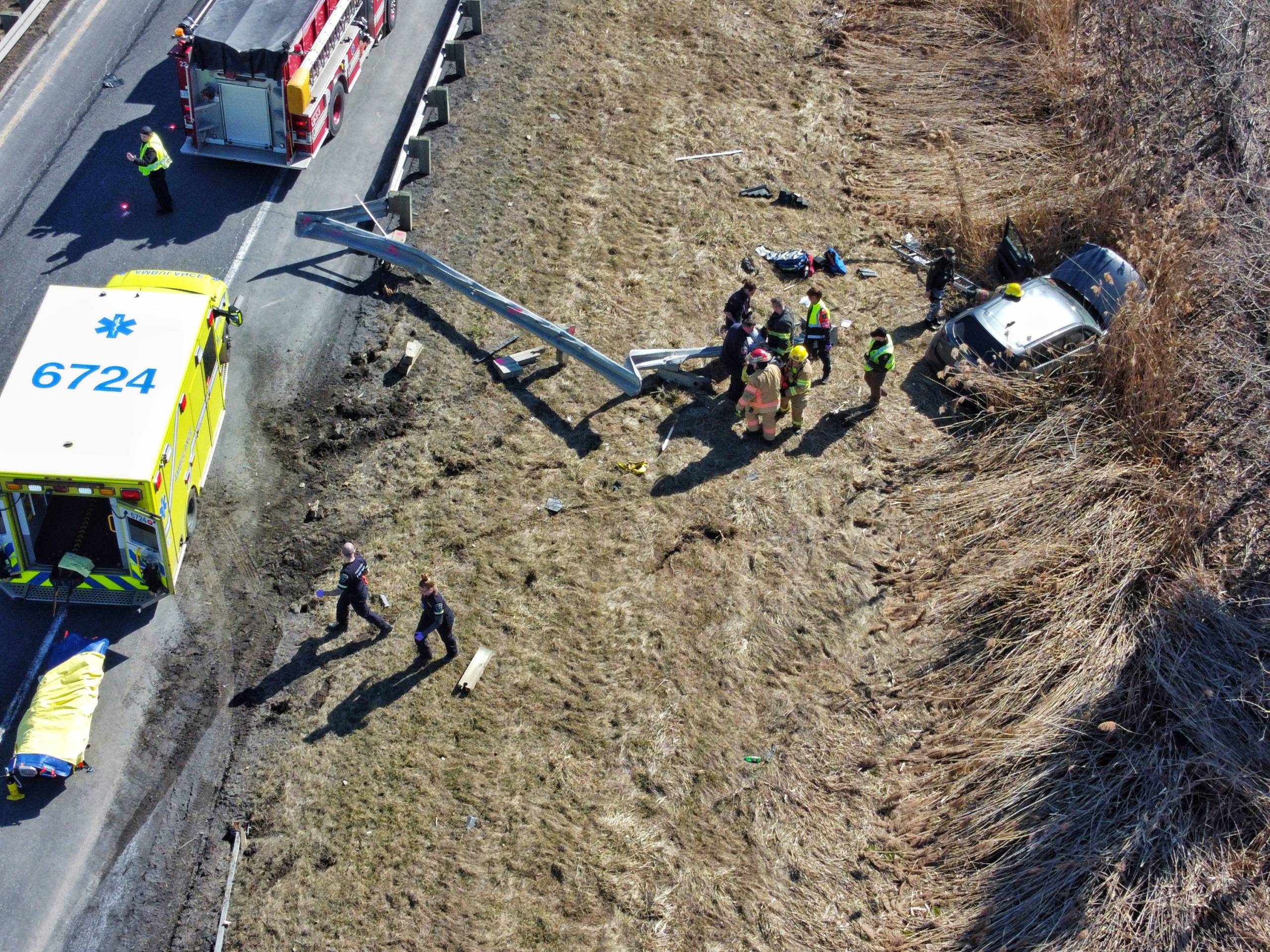 Sortie de route sur l’autoroute 15