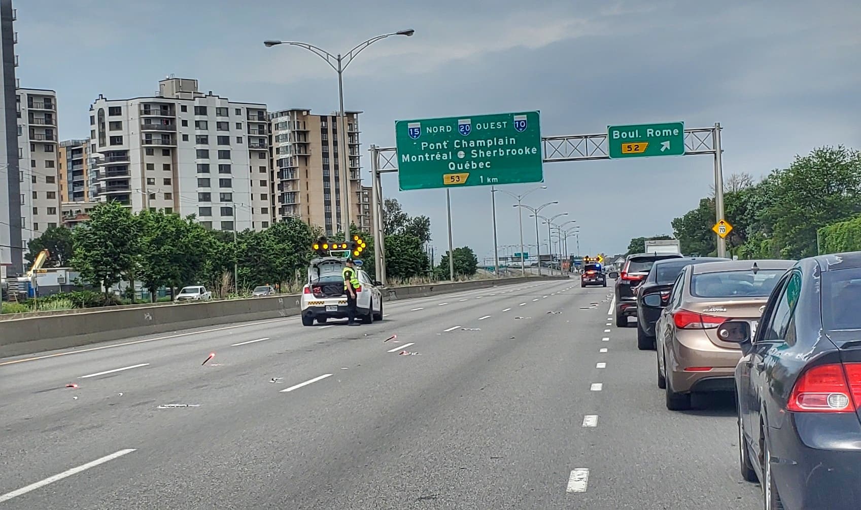 Deuxième fermeture de la 132 à Brossard aujourd’hui