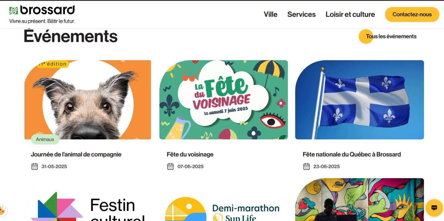 Site Web de la Ville de Brossard : «chatbot», cartes interactives et autres nouveautés