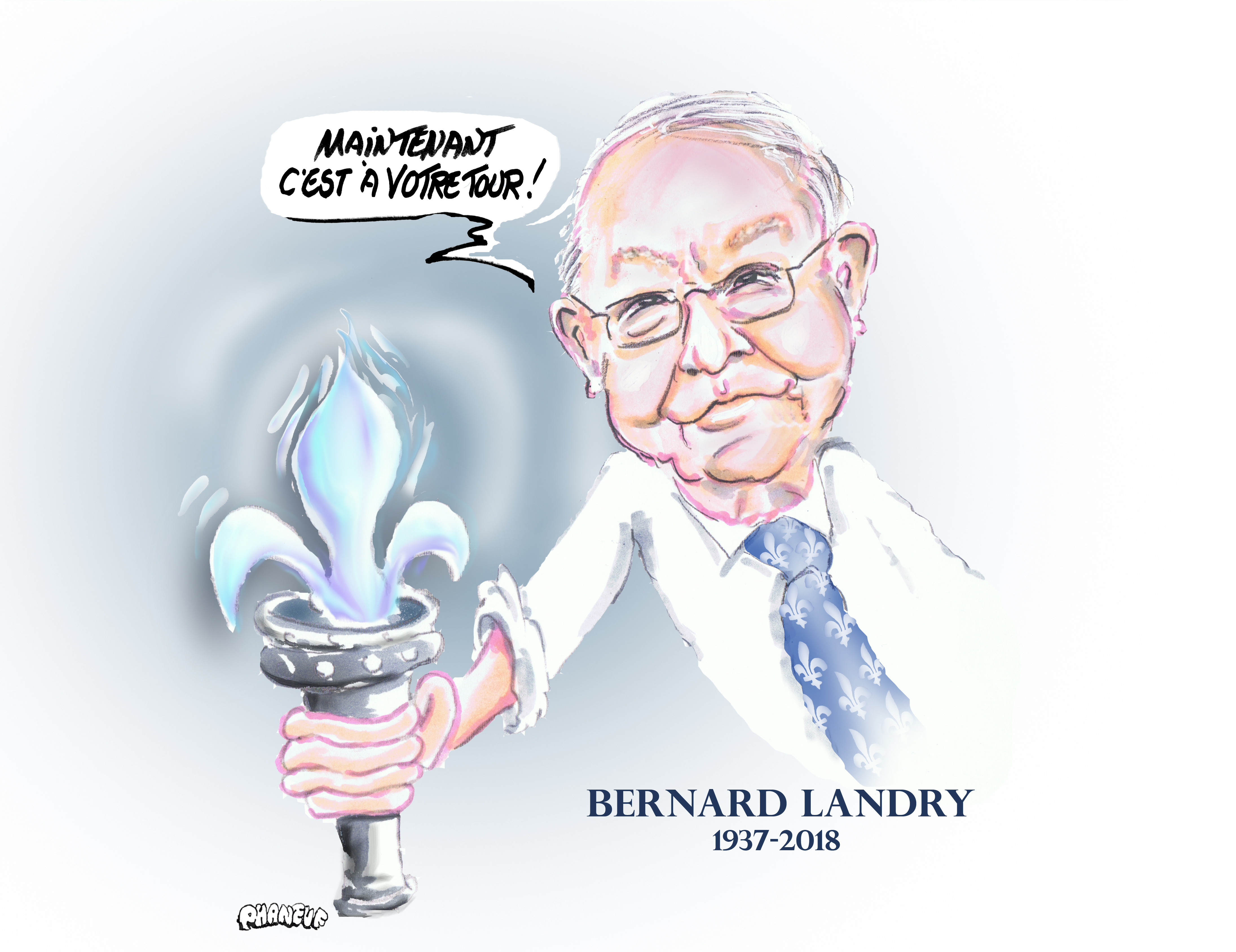 Notre caricaturiste rend hommage à Bernard Landry