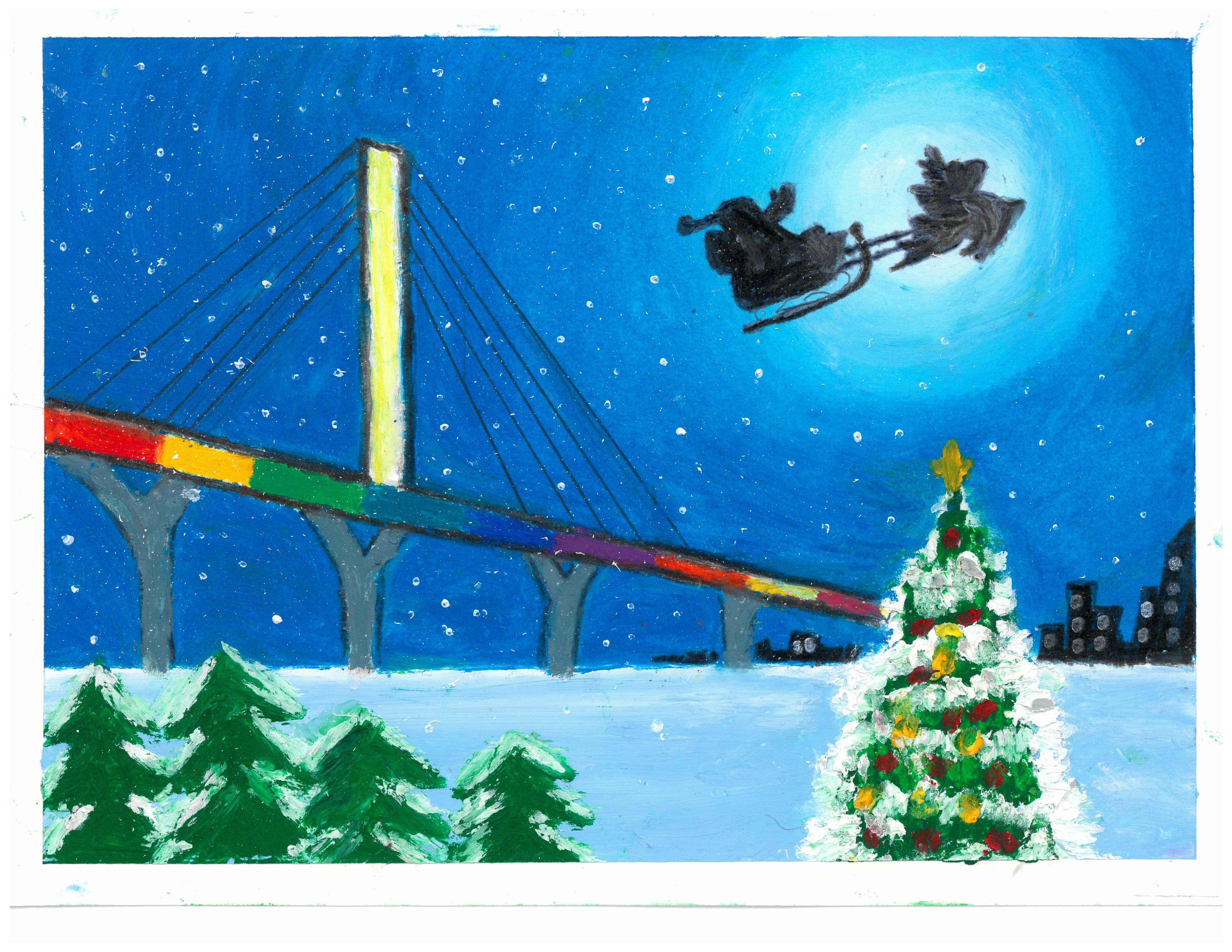 Des œuvres de trois élèves du primaire illustrent les cartes de Noël de Brossard