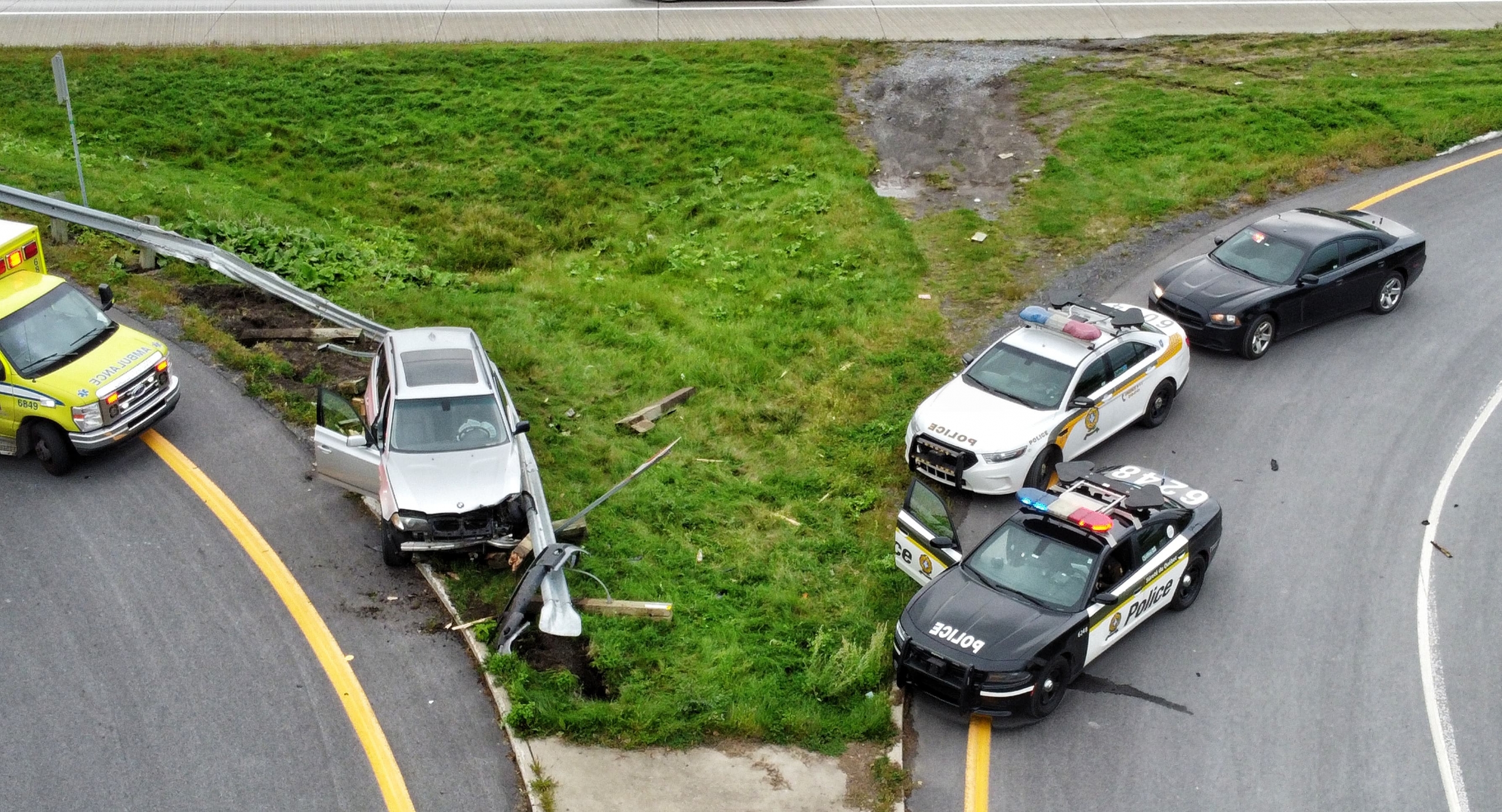 Poursuite policière suivie d&rsquo;une perte de contrôle sur l&rsquo;A15