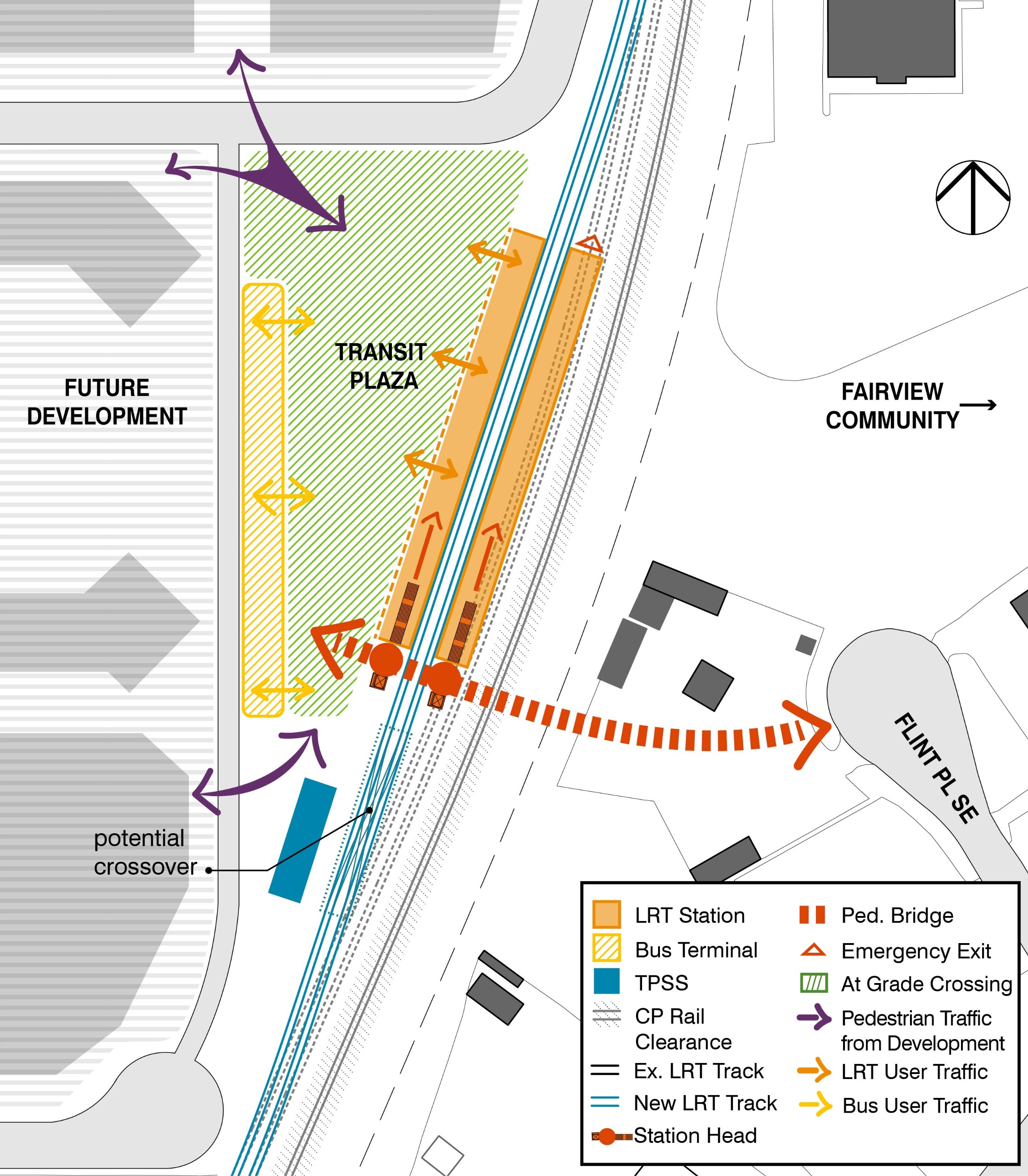 Overview of Option 2 including pedestrian movement.