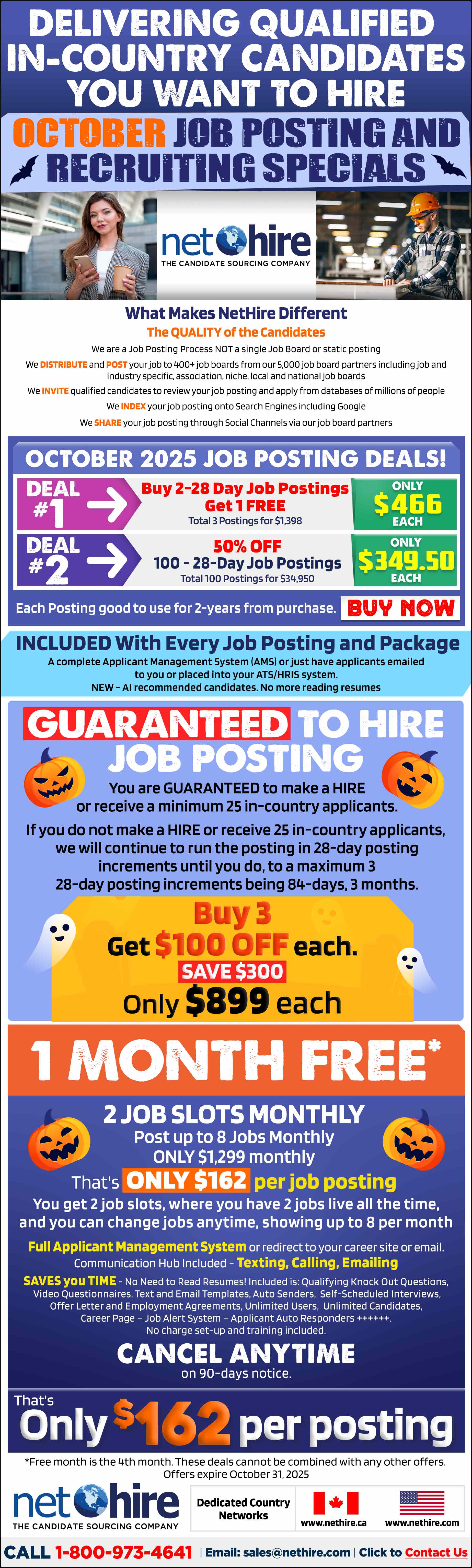 Current NetHire Promotions