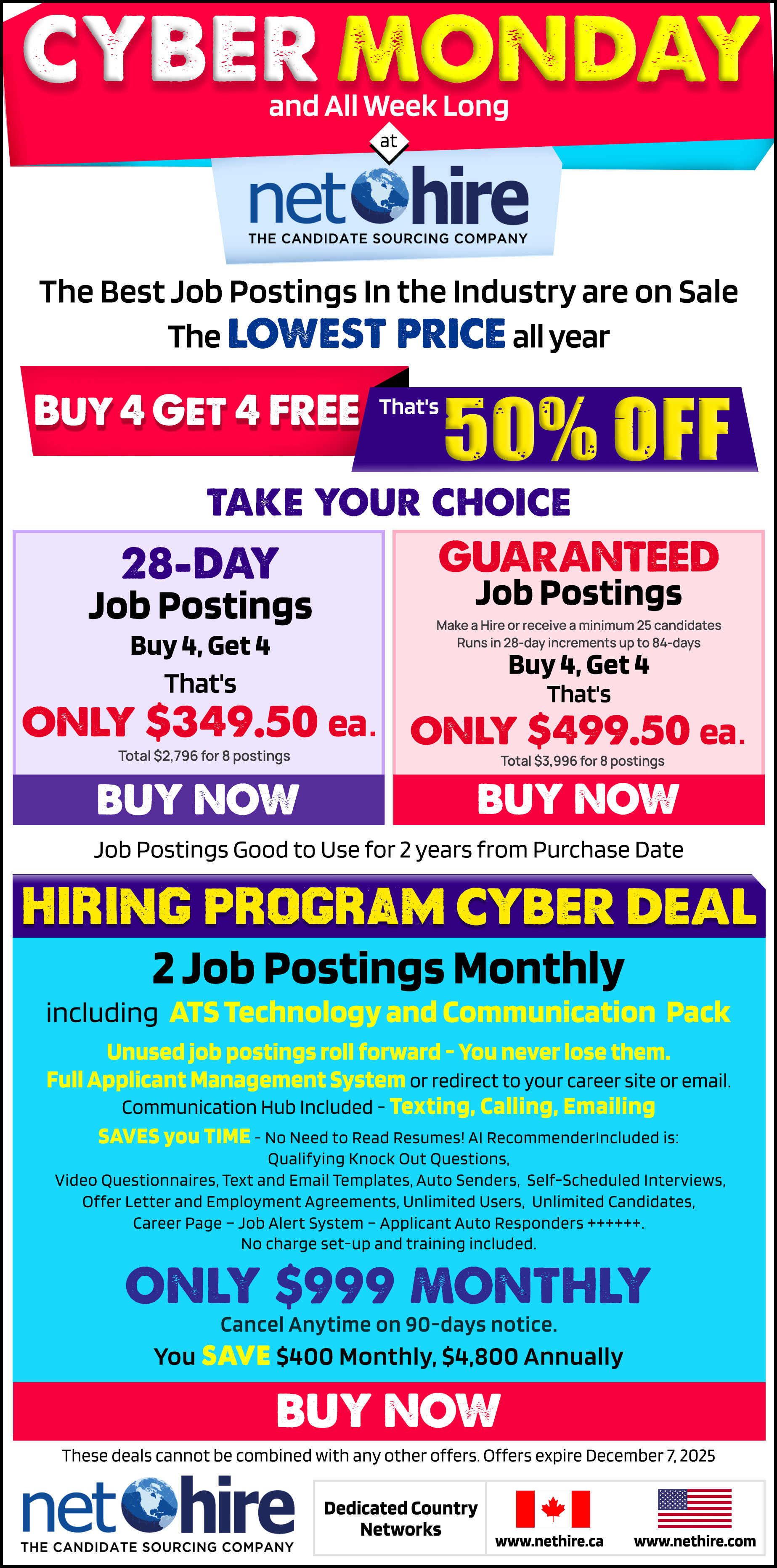 Current NetHire Promotions