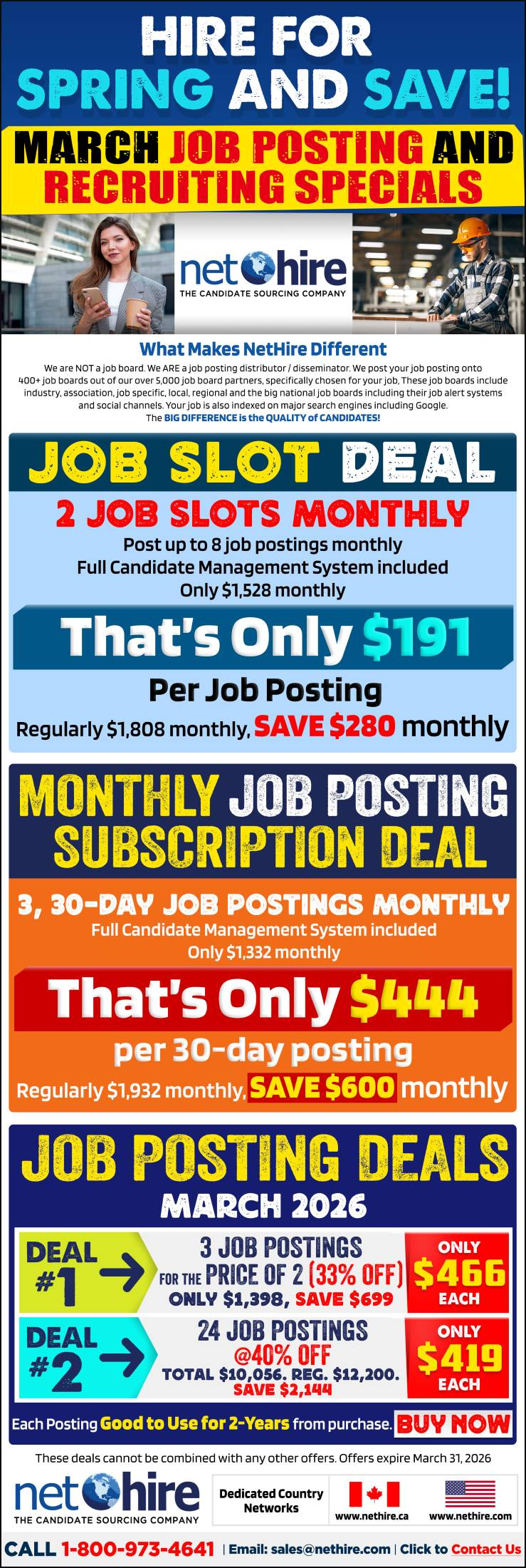 Current NetHire Promotions