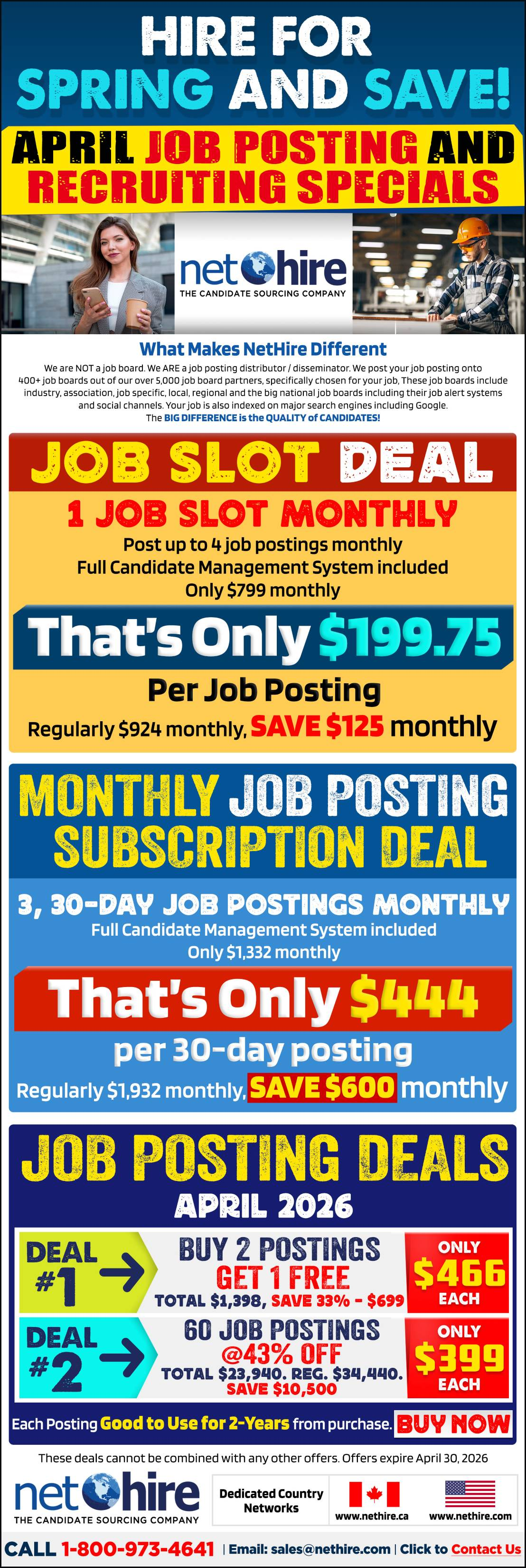 Current NetHire Promotions