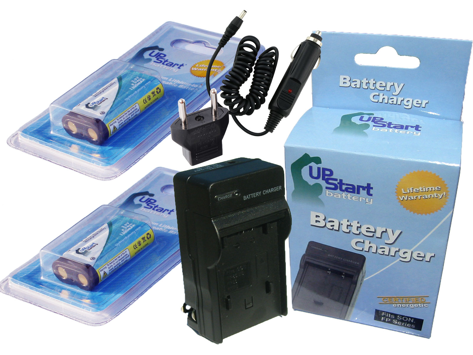 Compatible with Kyocera CR-V3 Digital Camera Batteries and Chargers 1300mAh 3.3V Lithium-Ion Replacement for Kyocera Finecam L3v Battery and Charger with Car Plug and EU Adapter