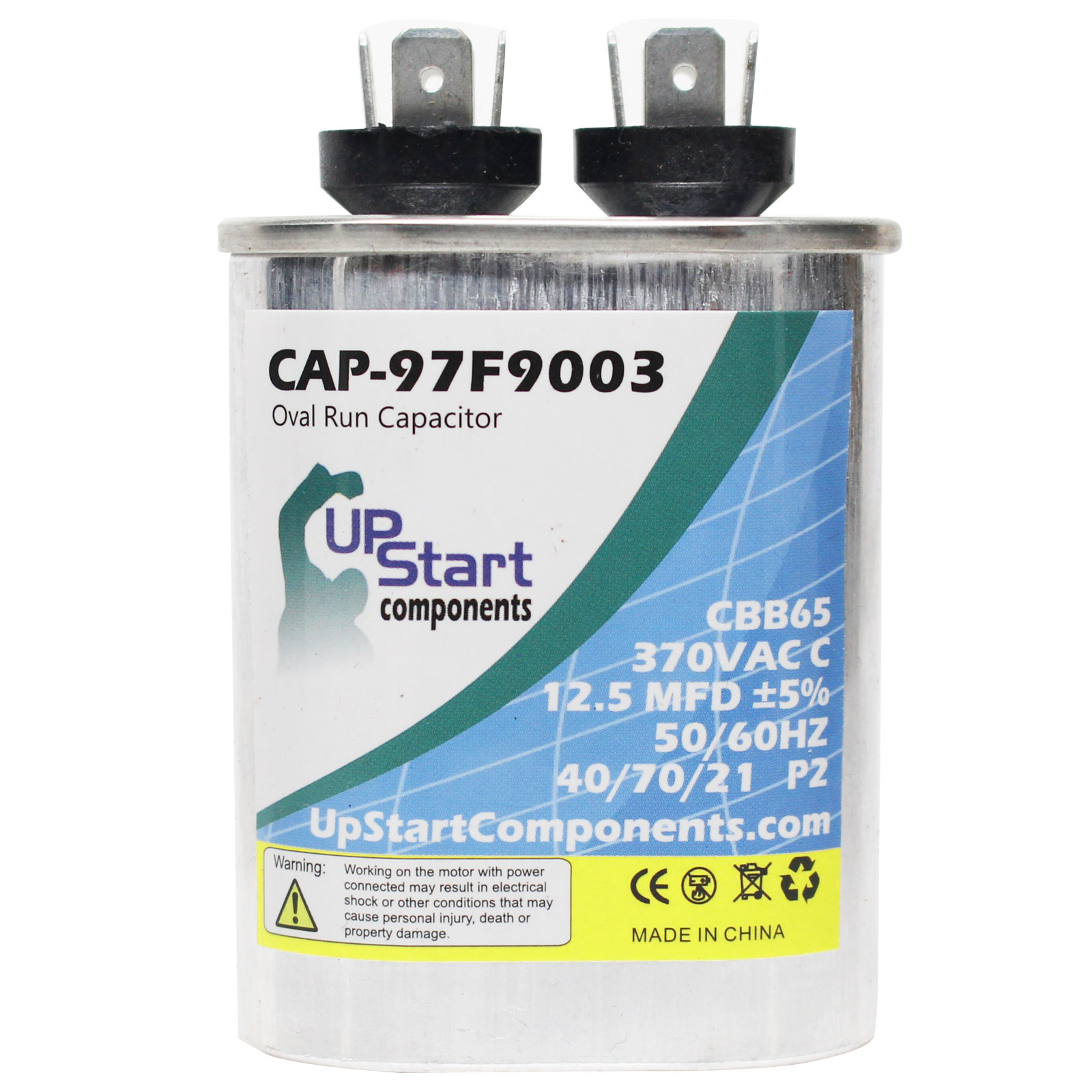 5x 12.5 MFD 370 Volt Oval Run Capacitor for Carrier 376B060095 398AAW060120 42DA