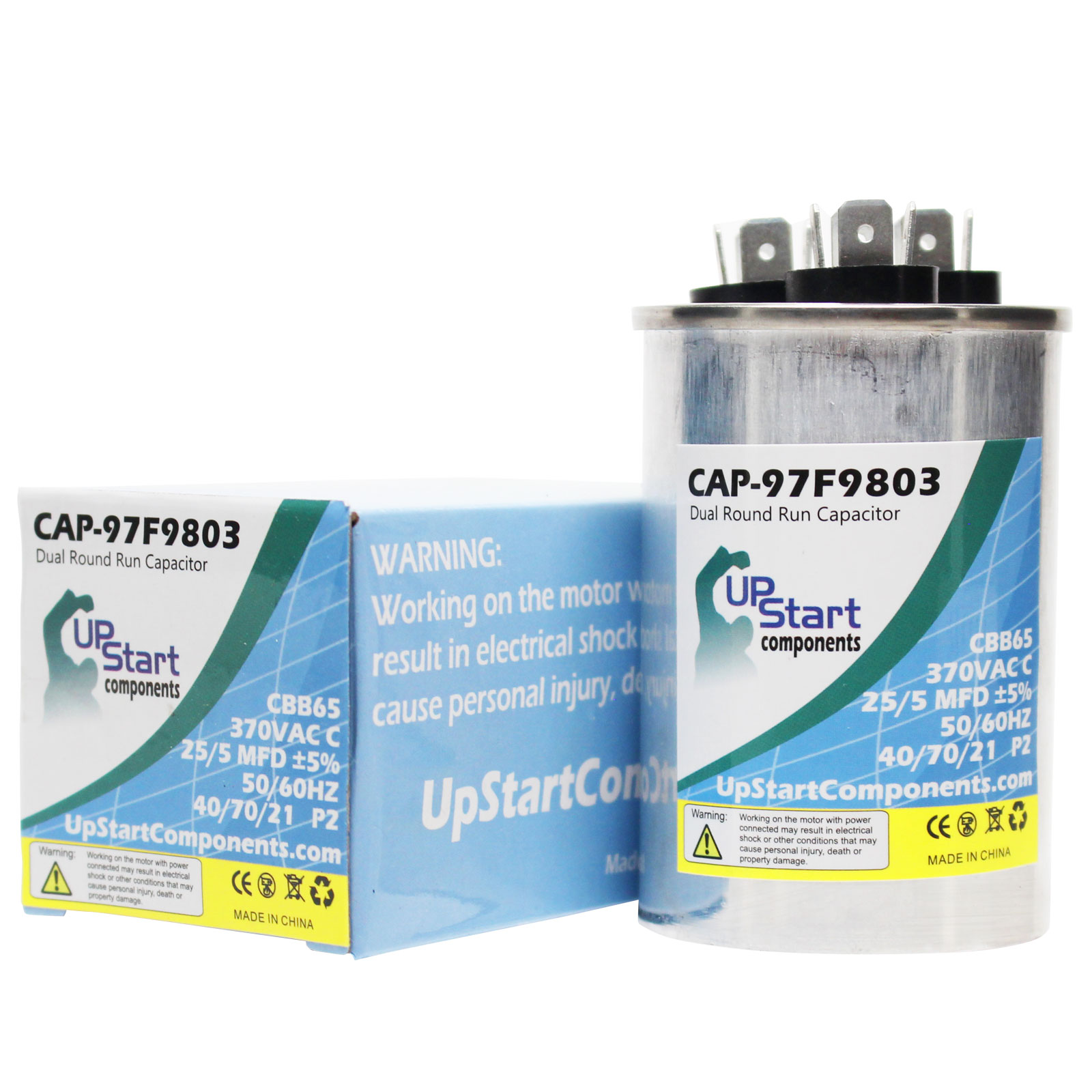 Carrier Bryant Capacitor 25//5 uf 370 volt HC98CA026