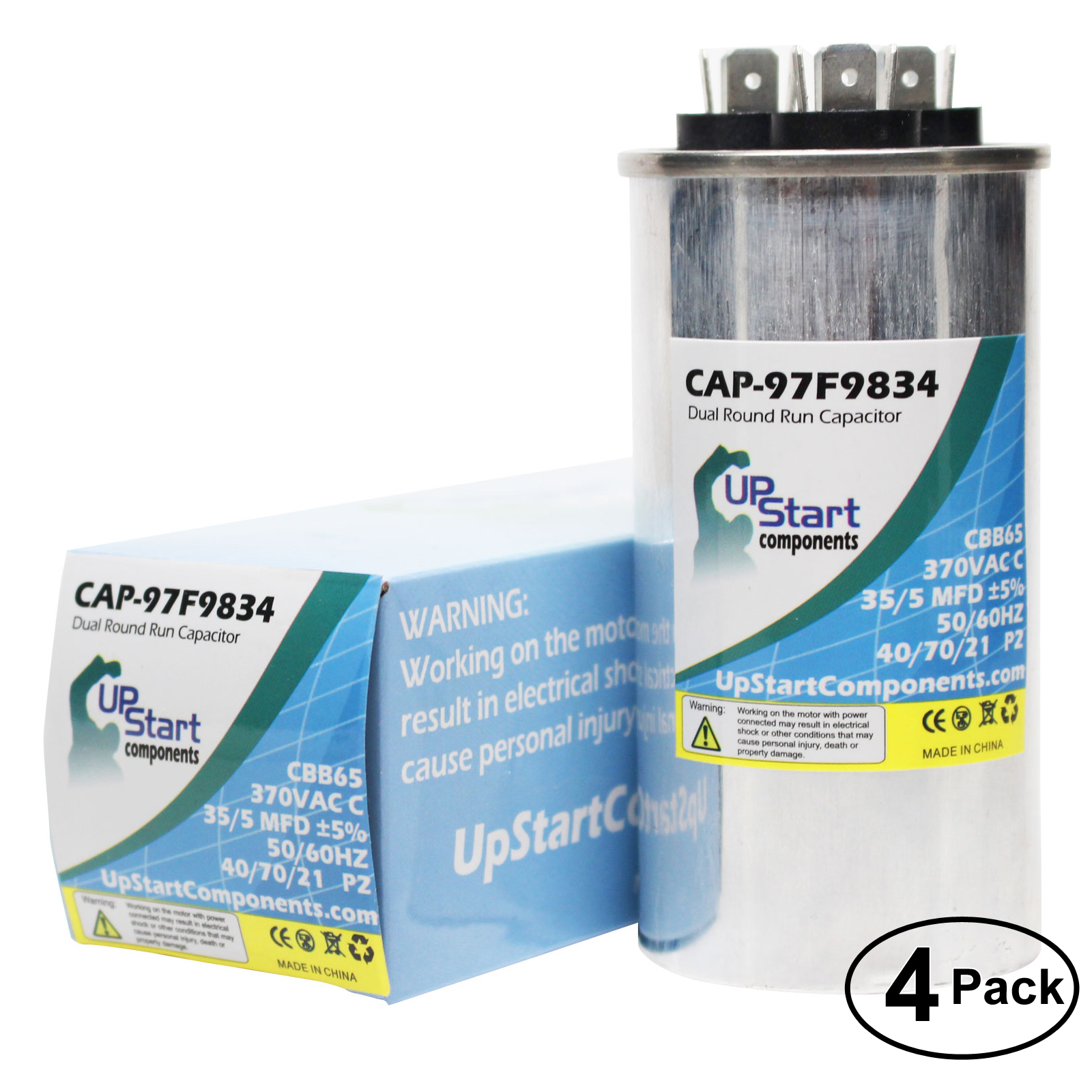 4x 35/5 MFD 370 Volt Dual Round Run Capacitor for Goodman CK30 1B 