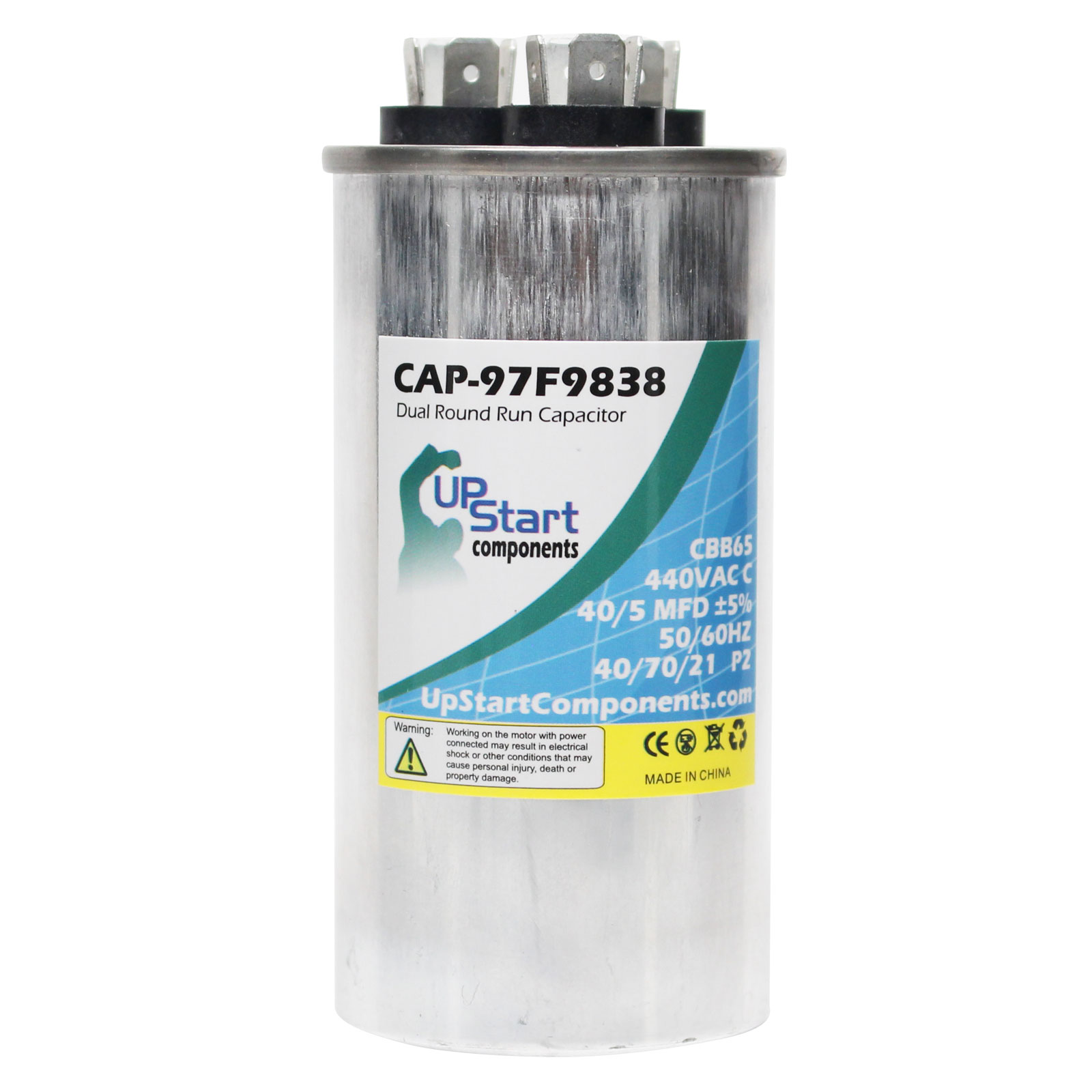 3x 40/5 MFD 440 Volt Dual Round Run Capacitor for GE 97f9838