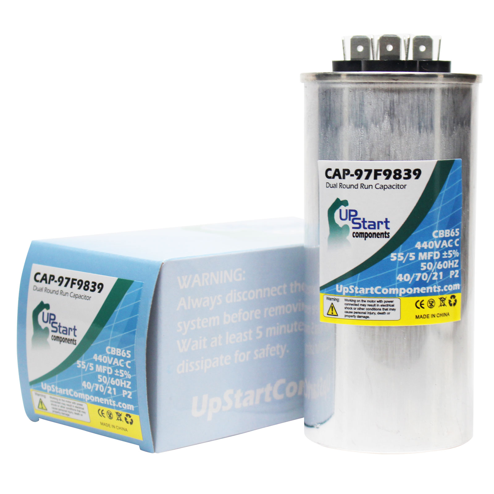 5x 55//5 MFD 440 Volt Dual Round Run Capacitor for Carrier Bryant 38YCG060320