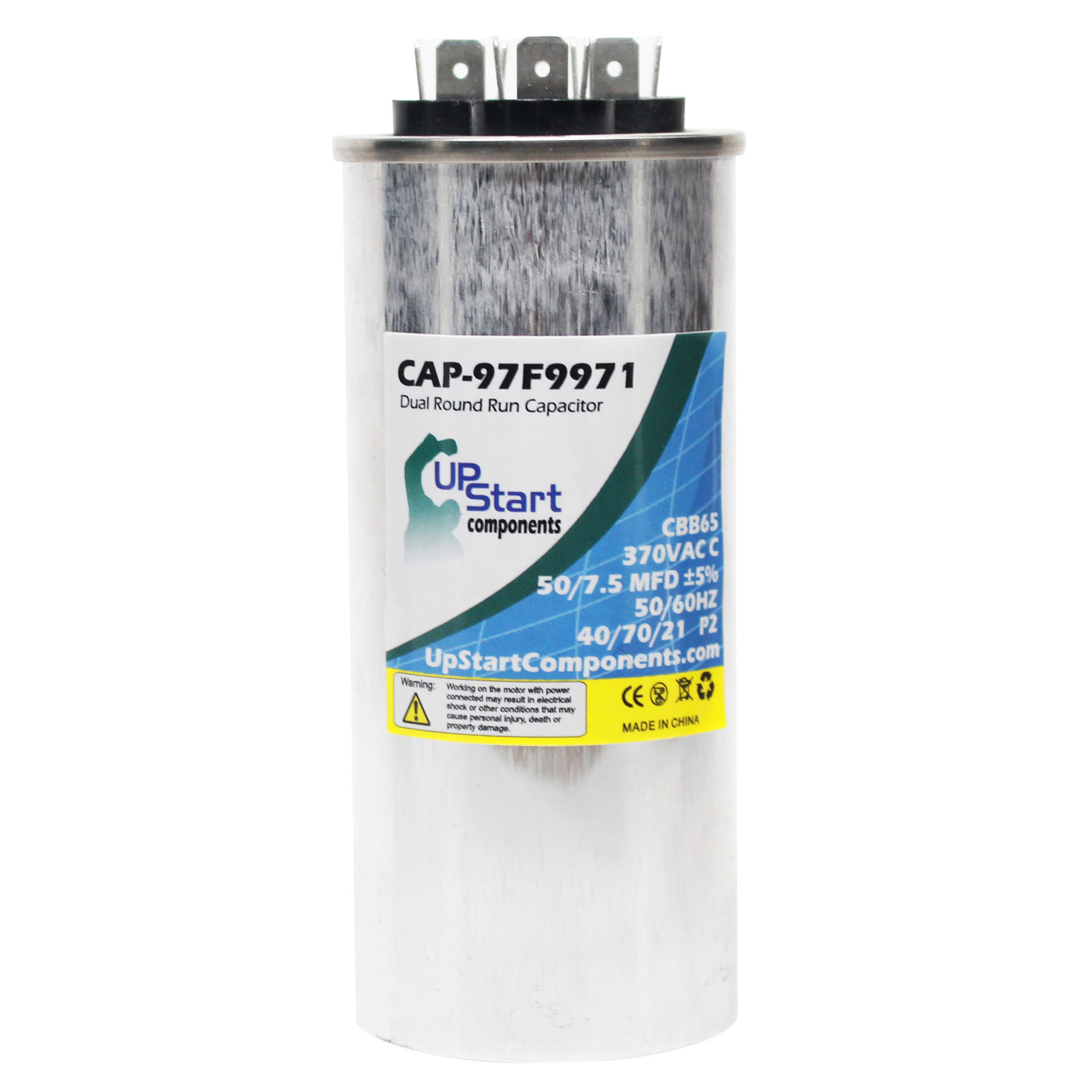 45 10 uf MFD 370 VAC Round Dual Capacitor 12750 Replaces C34510R 97F9832