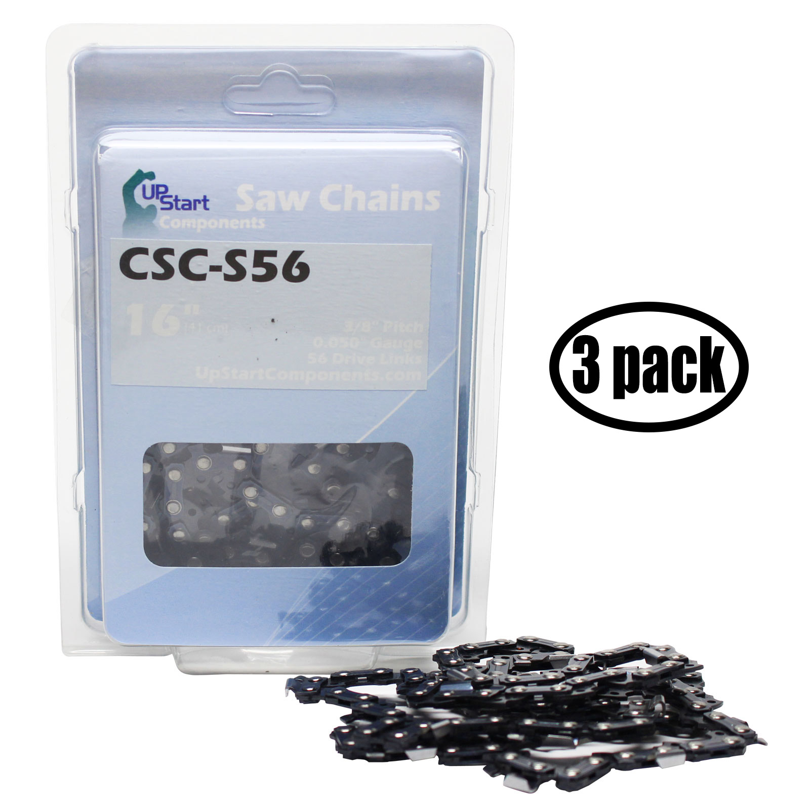 thumbnail image 2 of 2-Pack 16-Inch Chainsaw Chains, 3/8LP .050 Gauge 56 Drive Links, For Echo CS310/352, Husqvarna 136/240 2 of 2