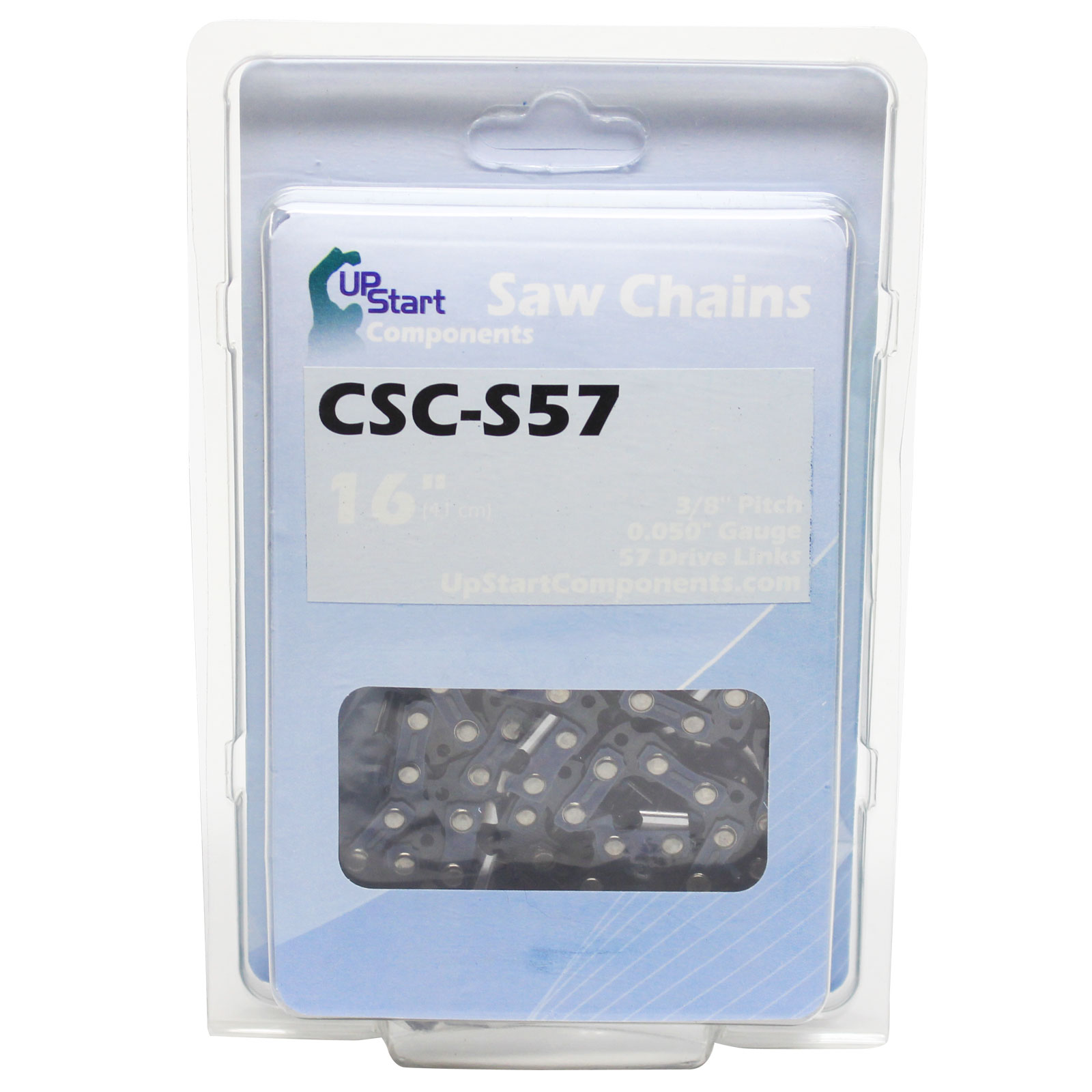 UpStart 16 Inch Semi Chisel Chainsaw Chain (3 Pack) - 3/8" Pitch, .050" Gauge, 57 DL For Echo CS 370, 305, 341