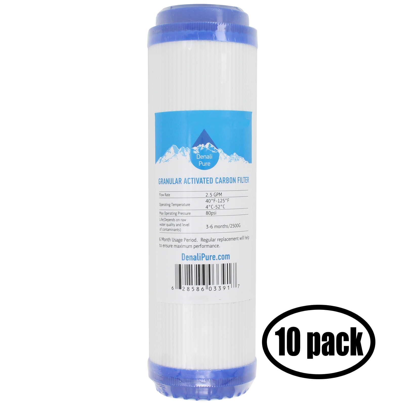 10 Pack Granular Activated Carbon Water Filter for Pentek 158656