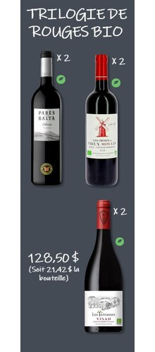 Trilogie de rouges bio 