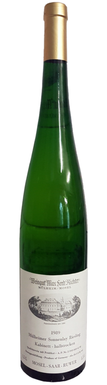 Mulheimer Sonnenlay Riesling Kabinett Halbtrocken 1989