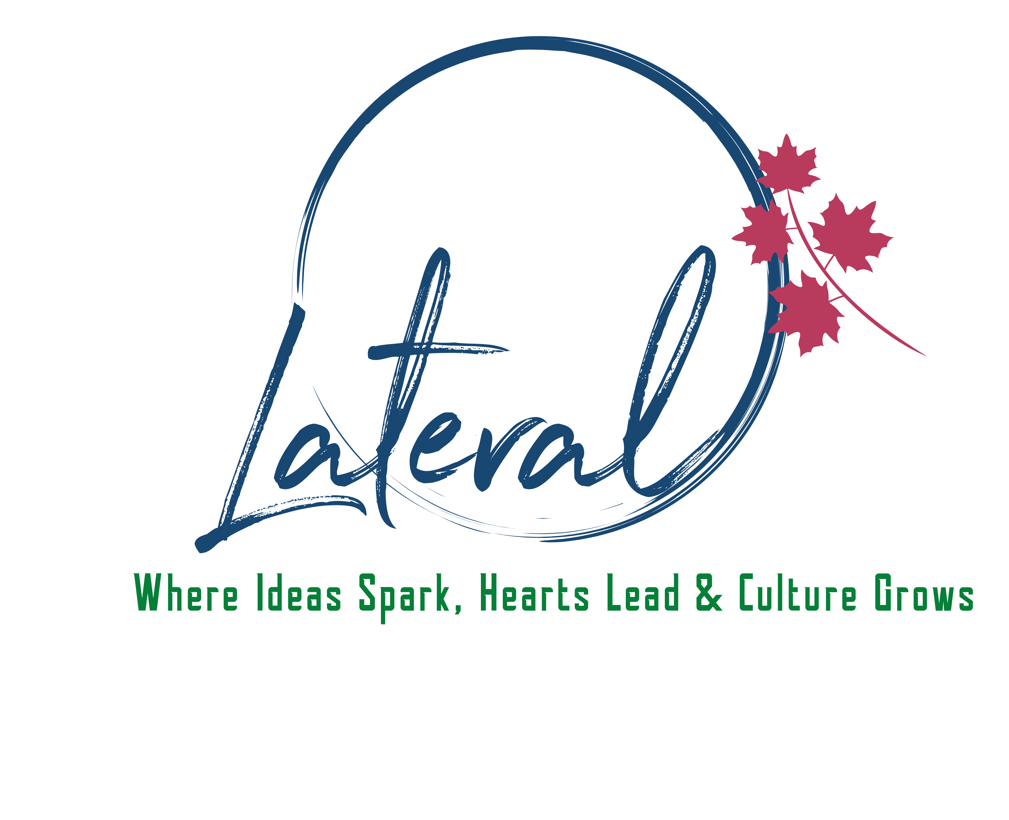 Logo for Lateral, a company with dark blue circle, script