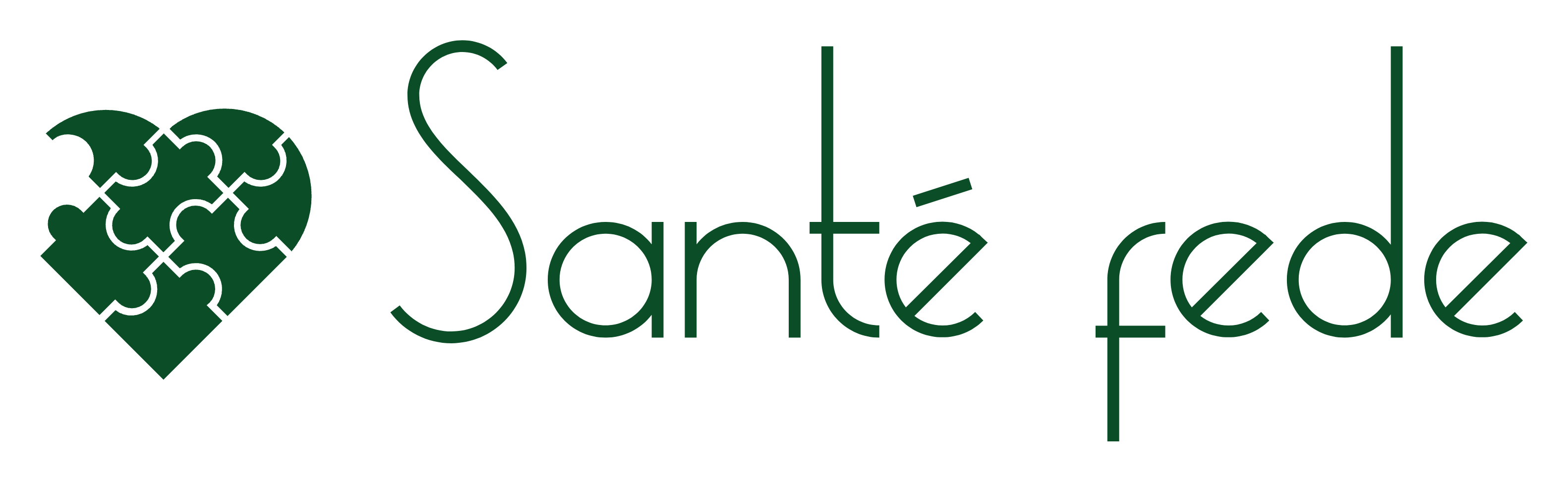 Logo with a green heart-shaped puzzle and text 
