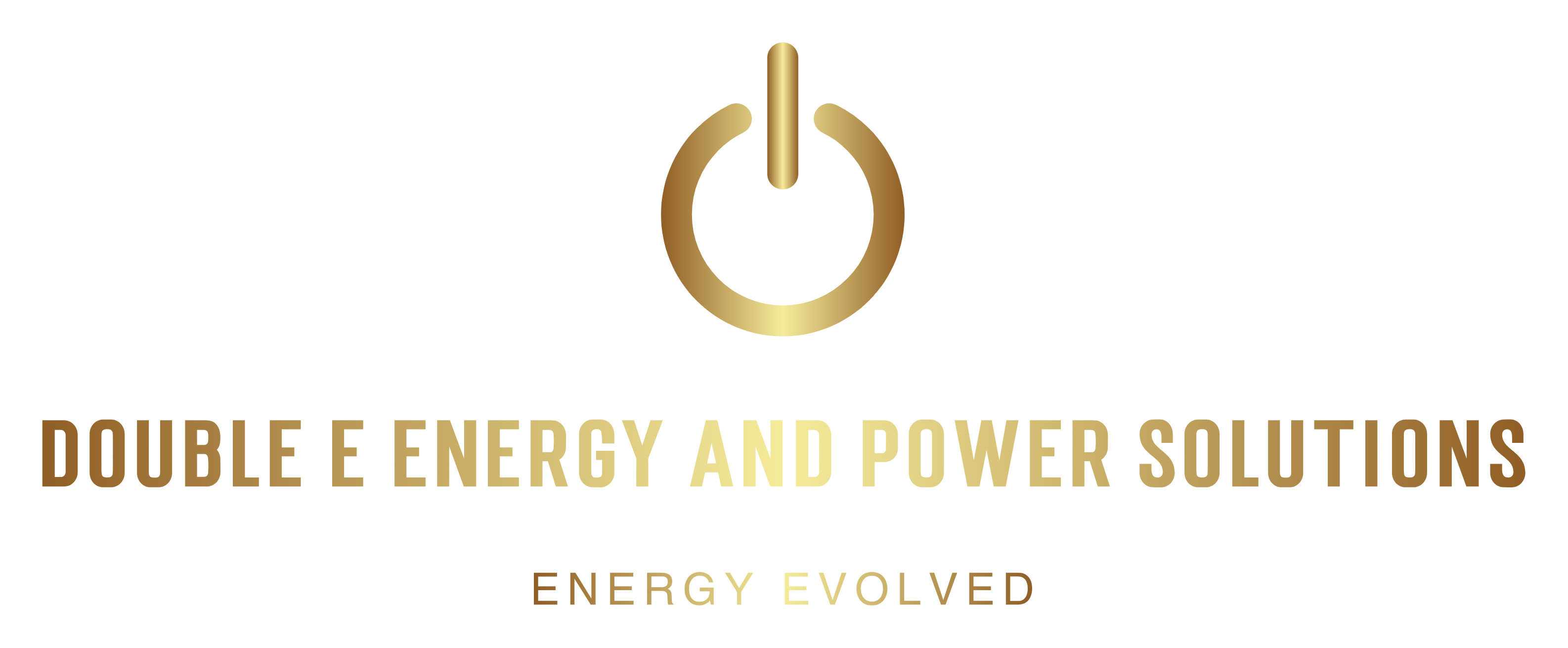 Gold “Double Energy and Power Solutions” logo with a power symbol on a white background